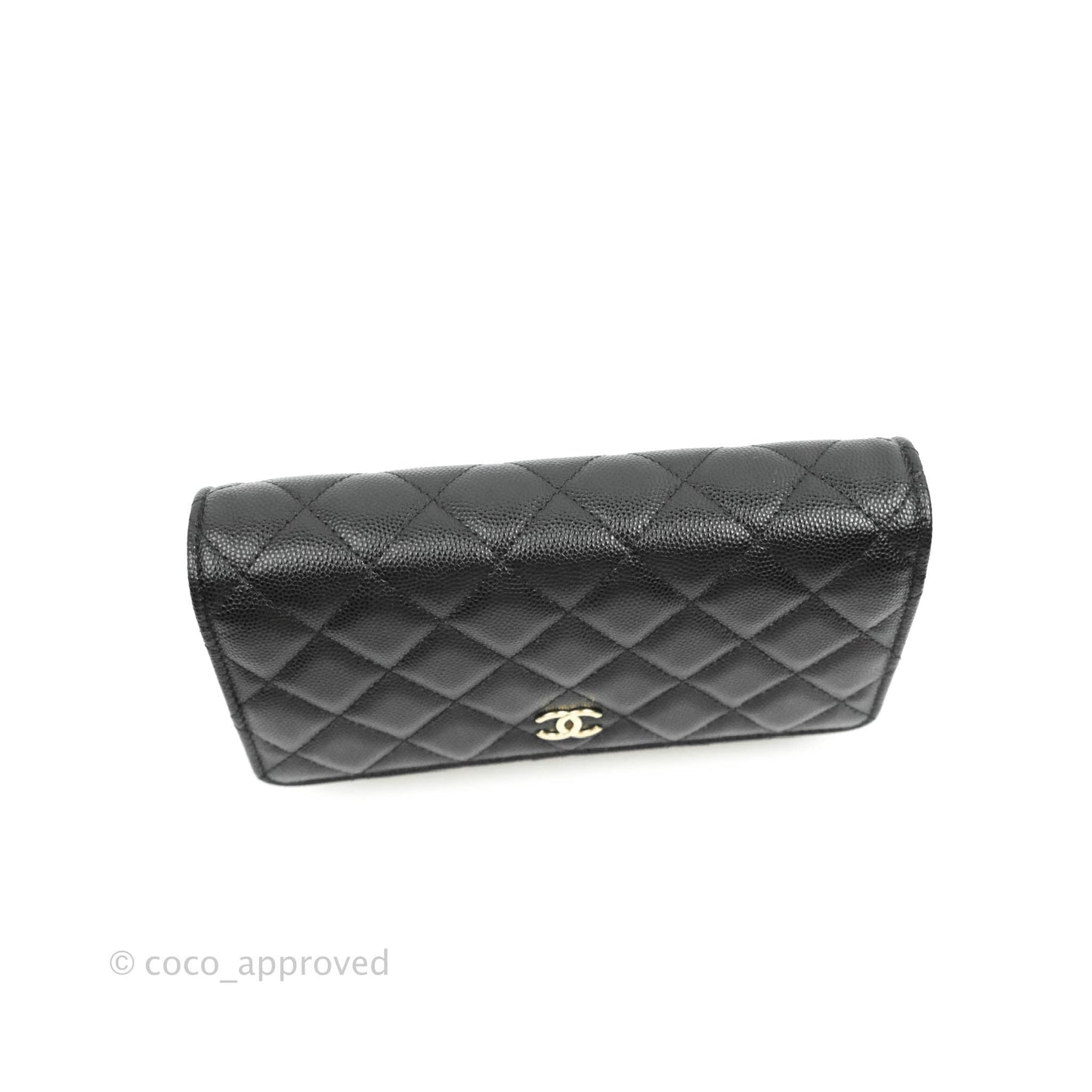 Chanel Quilted WOC Black Caviar Gold Hardware With Charms