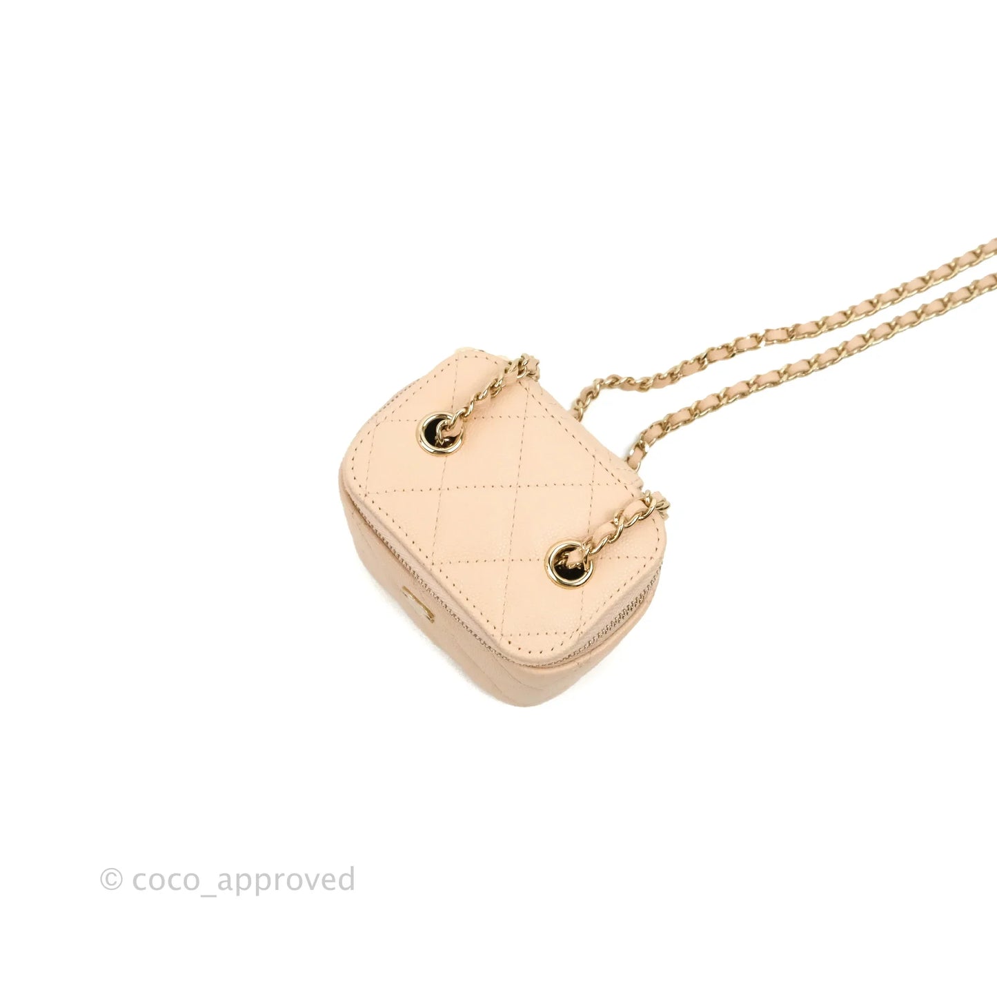 Chanel Mini Vanity With Chain Rose Clair Pink Caviar Gold Hardware