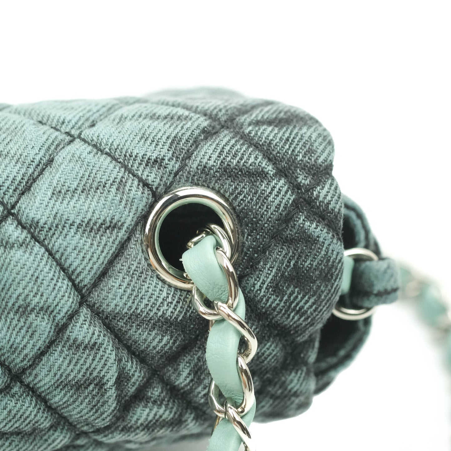 Chanel Denimpression Quilted Small Flap Green Black