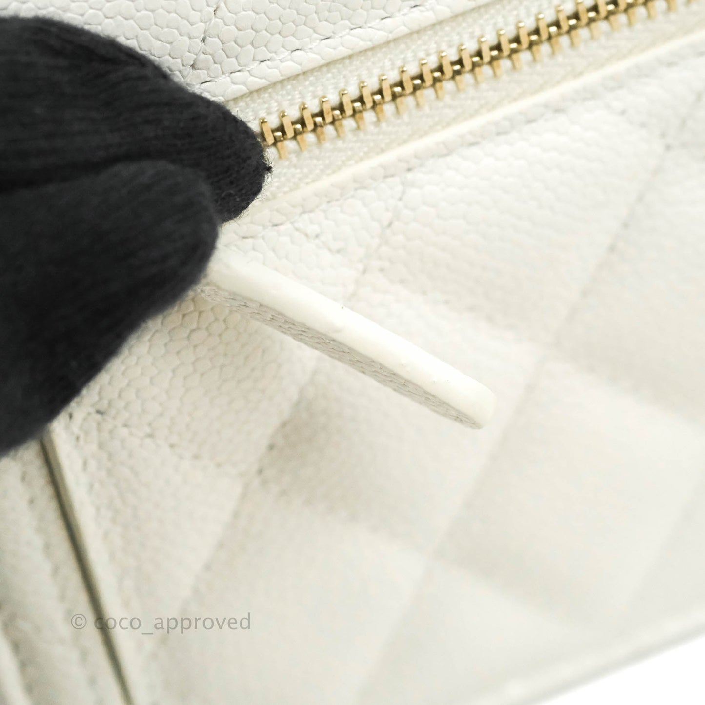 Chanel Business Affinity Clutch With Chain White Caviar Gold Hardware