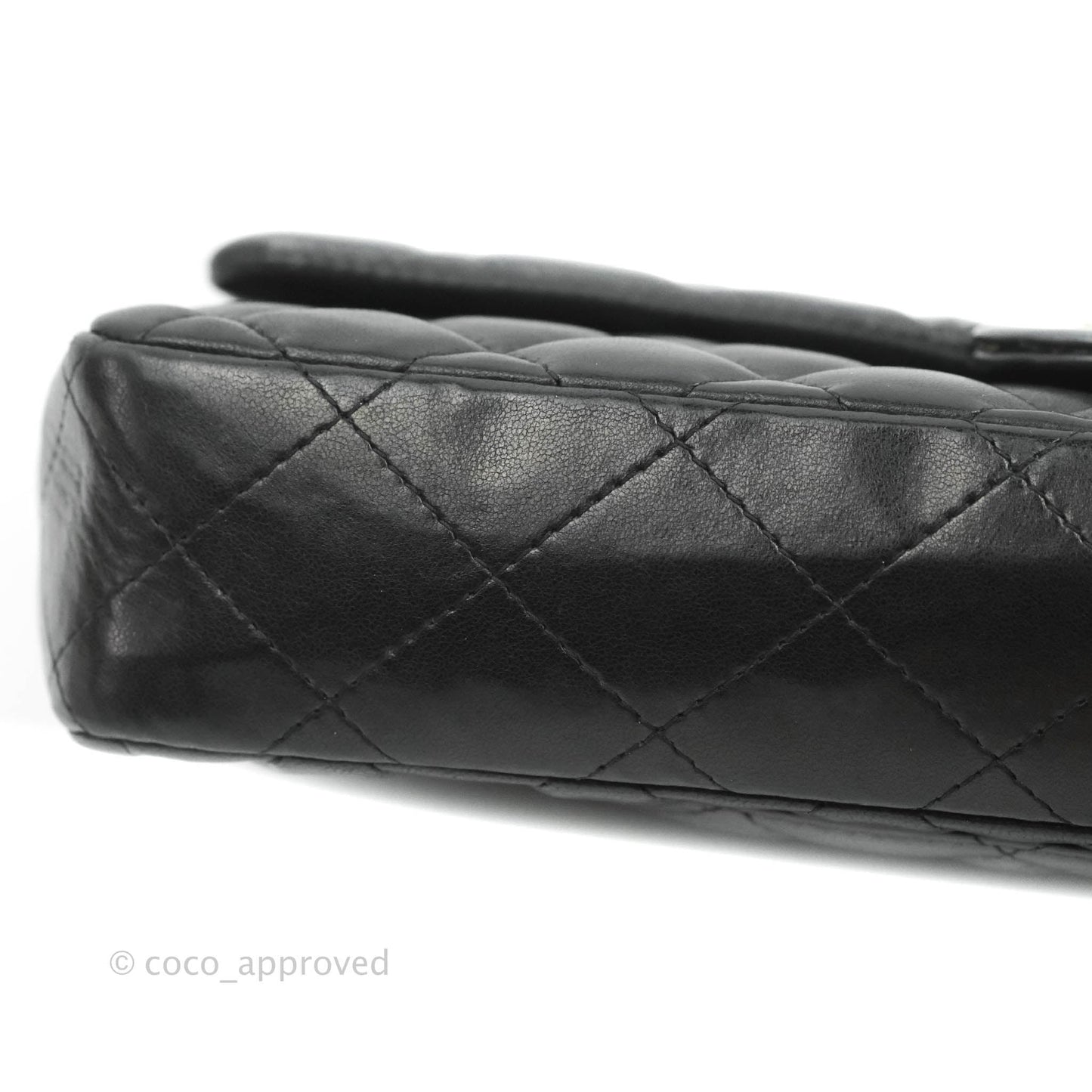 Chanel Quilted East West Flap Bag Black Lambskin Silver Hardware