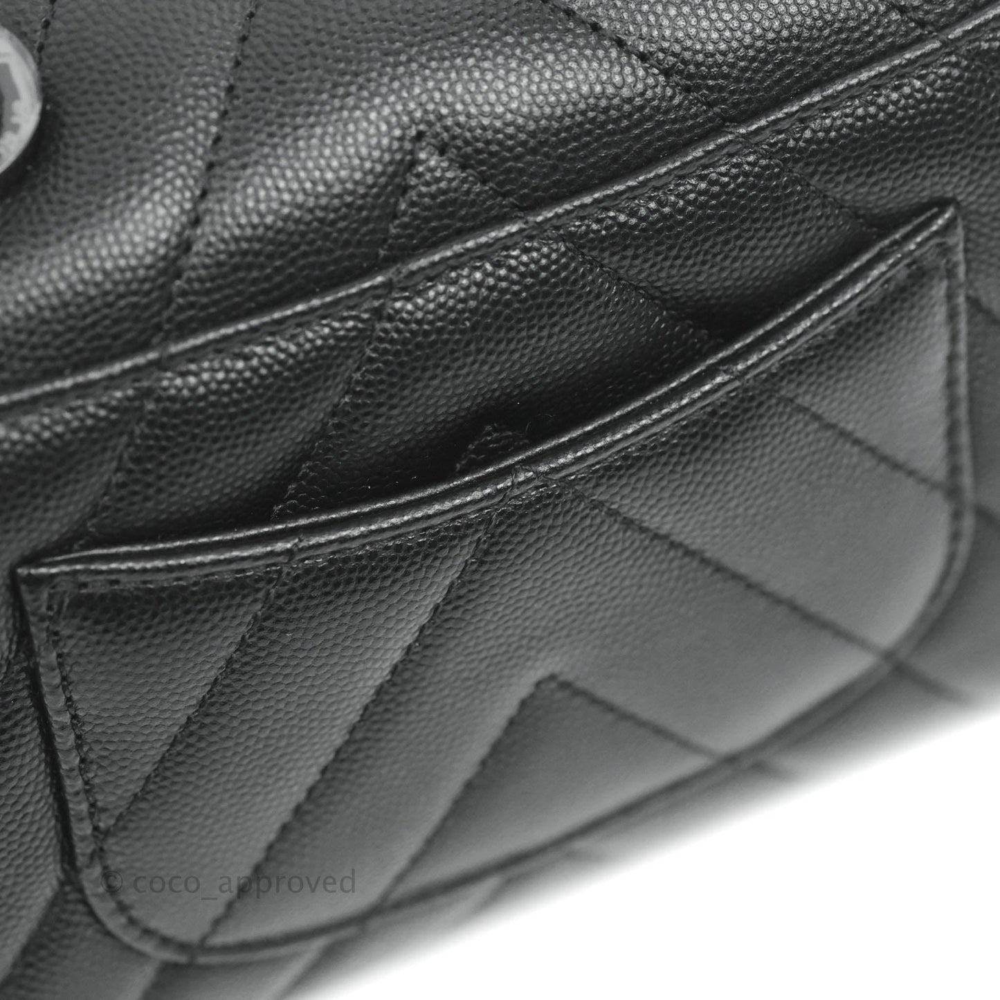 Chanel Mini Chevron Coco Handle Bag So Black Caviar