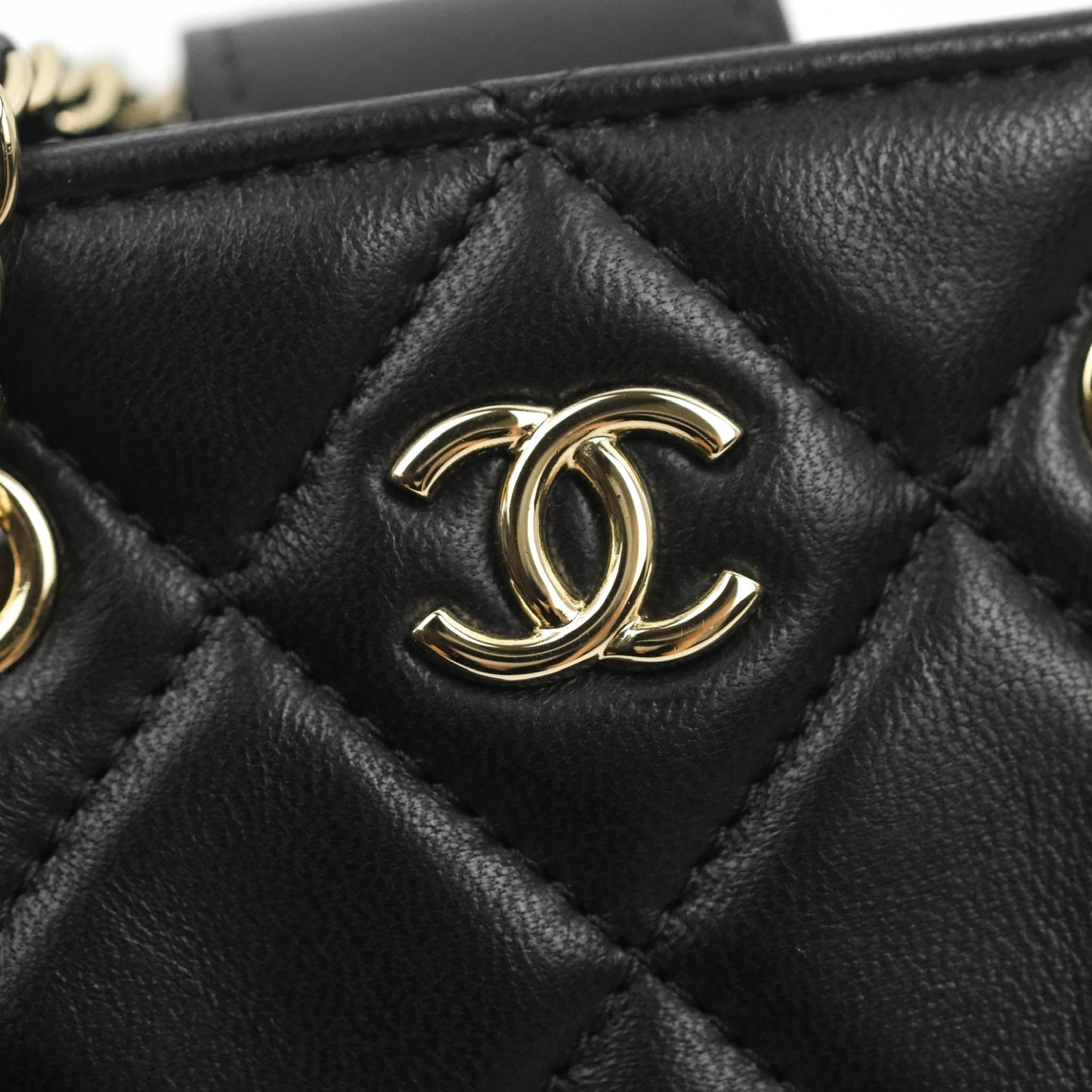 Chanel Mini Clutch With Chain Black Lambskin Gold Hardware 22C