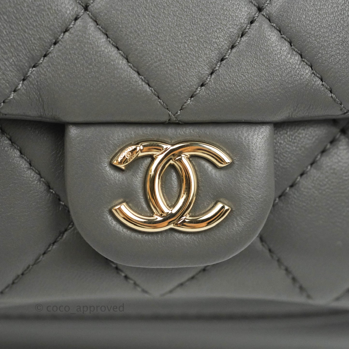 Chanel Quilted Small Duma Drawstring Backpack Grey Lambskin Gold Hardware 22A