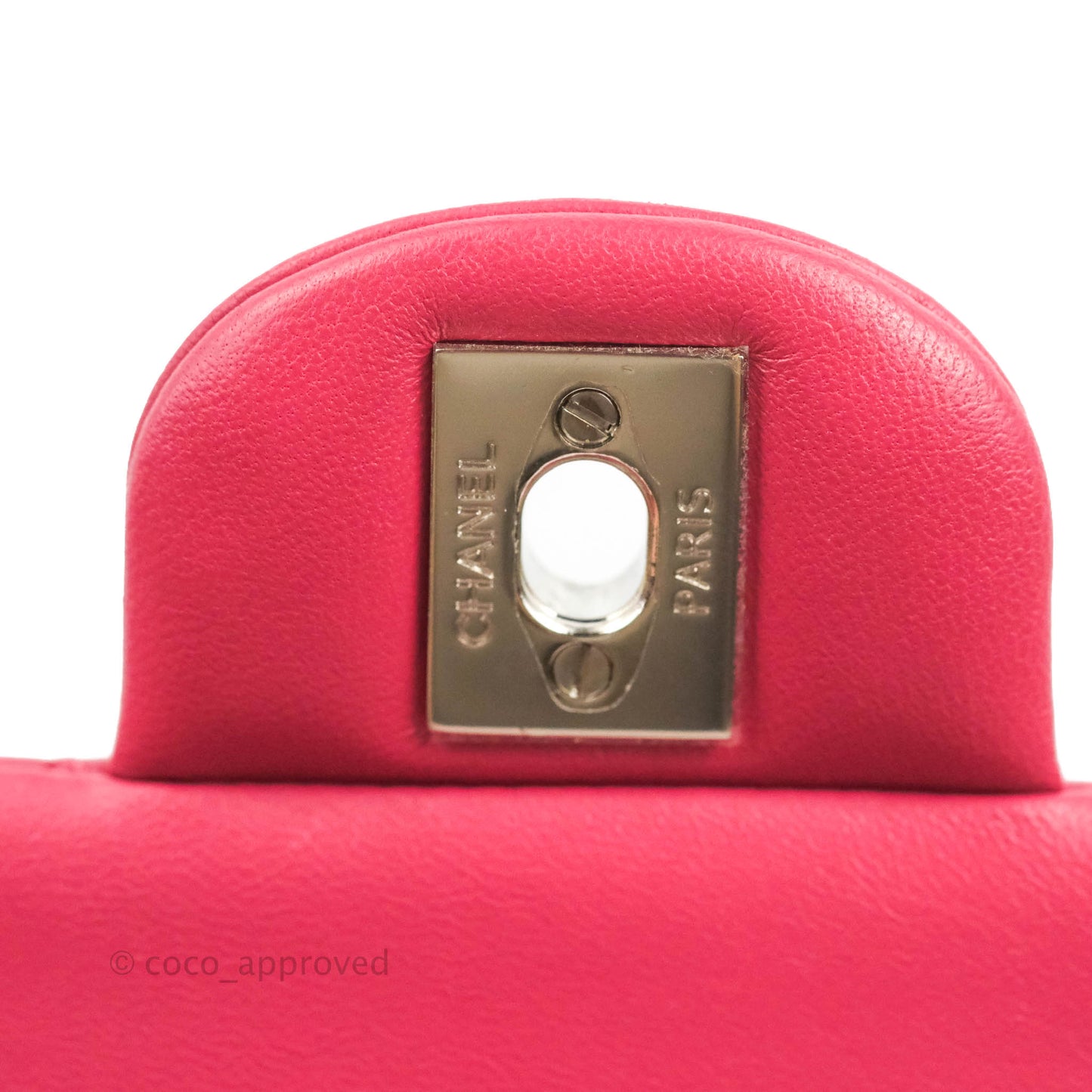 Chanel Classic Quilted M/L Medium Flap Dark Pink Lambskin Silver Hardware