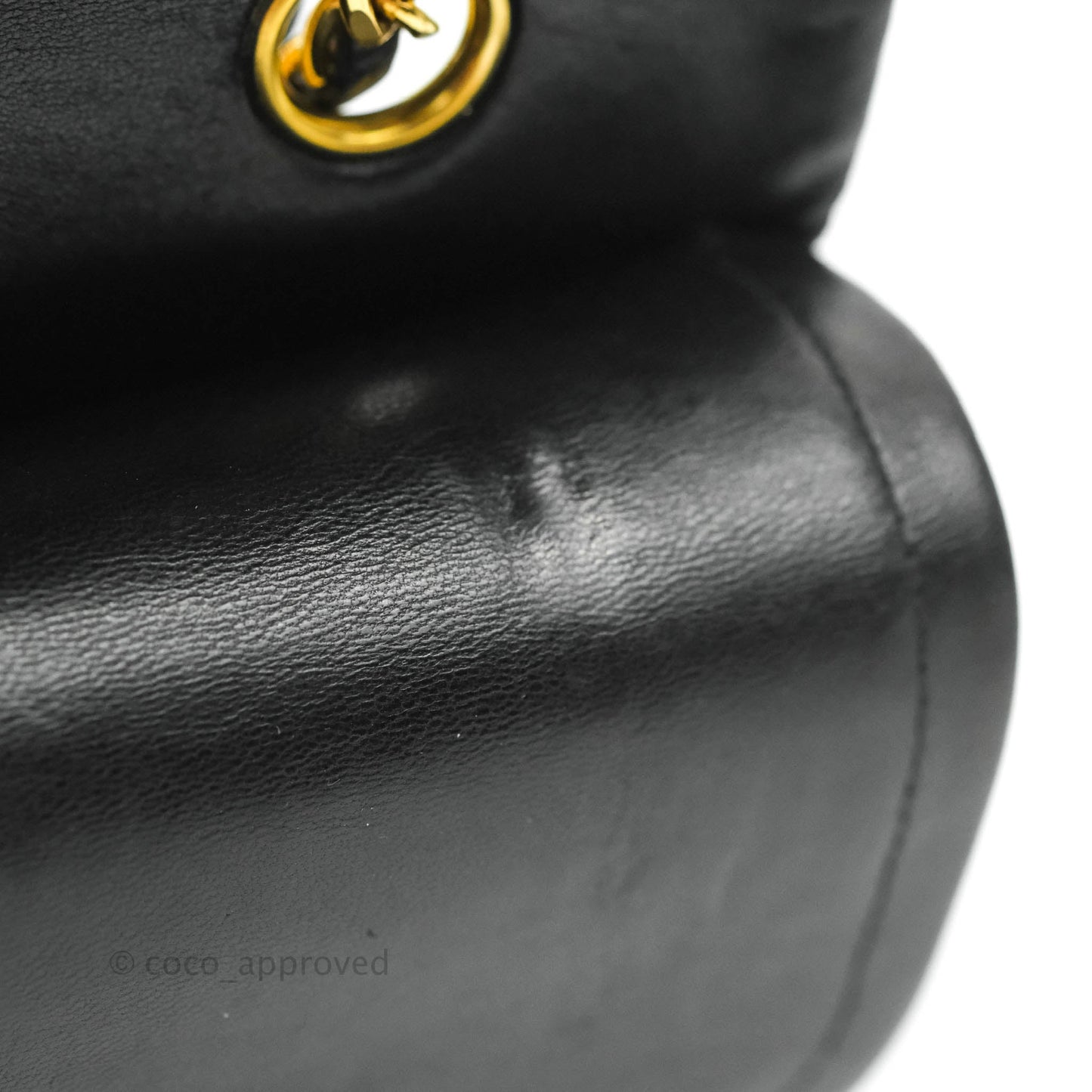 Chanel Vintage Classic M/L Medium Double Flap Bag Black Lambskin 24K Gold Hardware