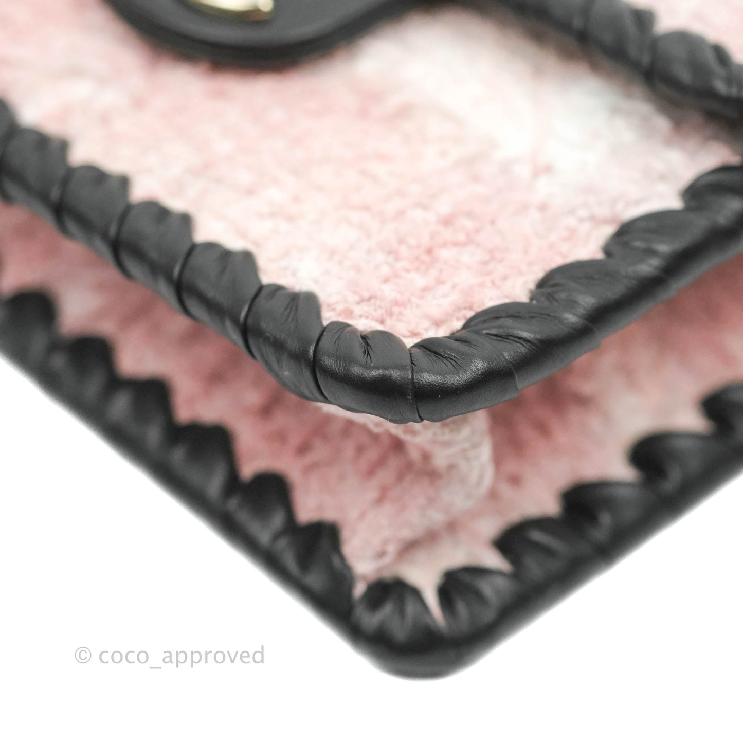 Chanel Mini My Own Frame Flap Pink White Tweed Braided Calfskin 22S