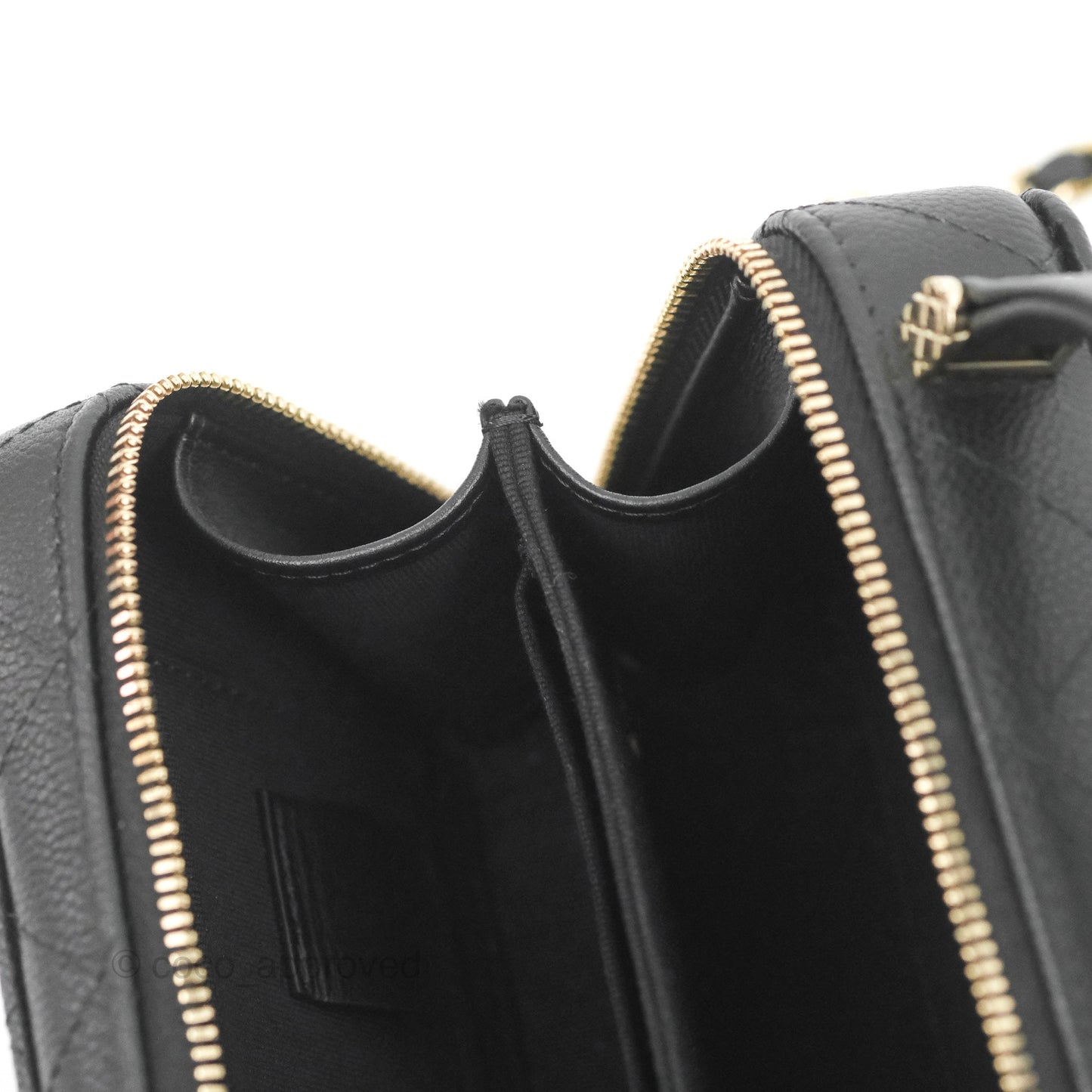 Chanel Vanity Handle With Chain Black Caviar Gold Hardware 22P