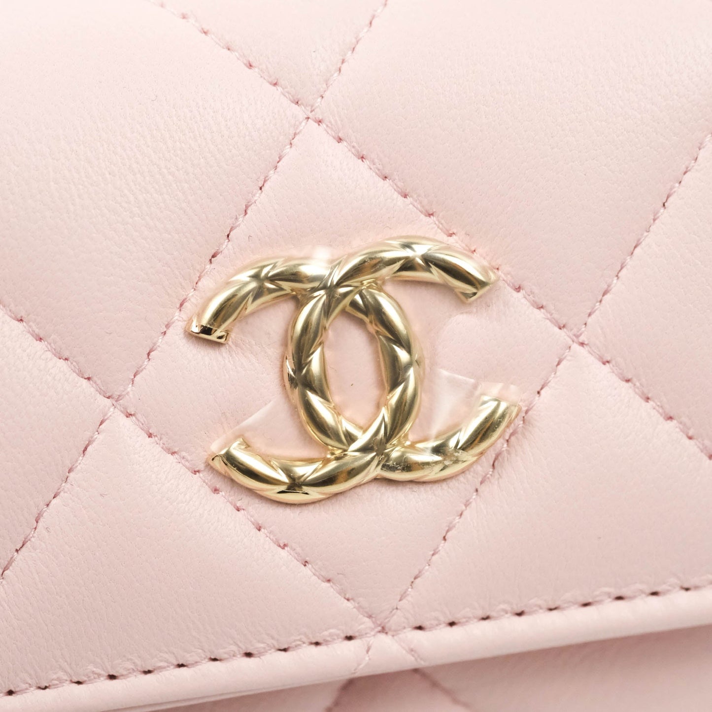 Chanel Mini Clutch With Chain Pink Lambskin Gold Hardware