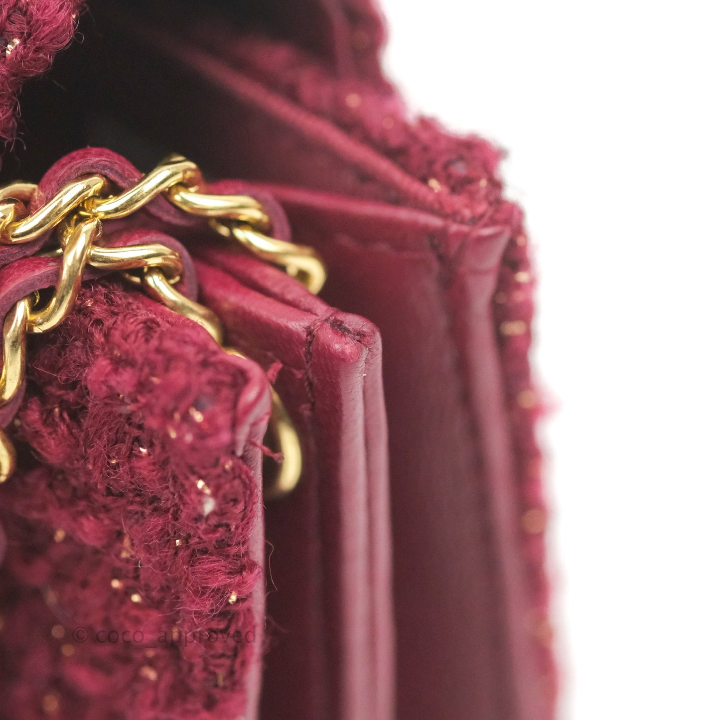 Chanel Clutch With Chain Red Tweed
