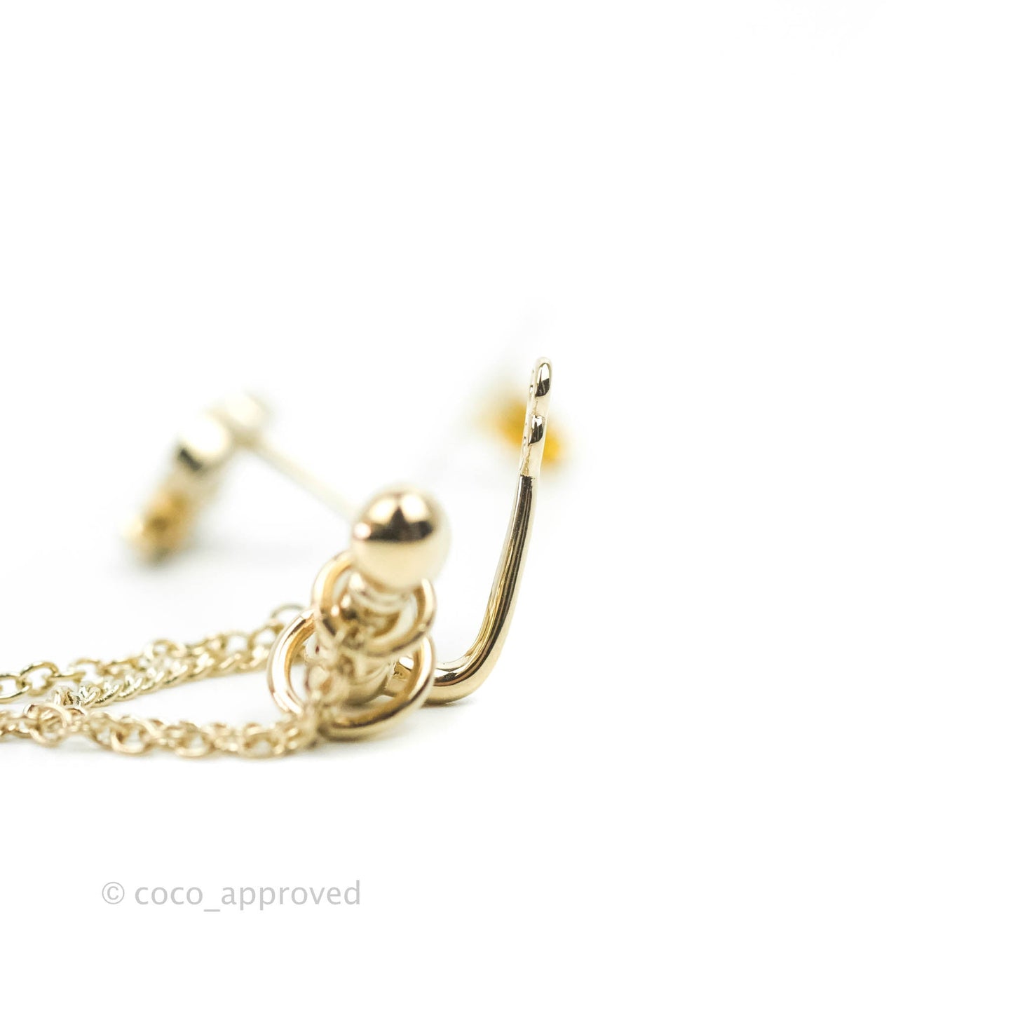 Chanel Crystal CC Earrings Ear Clip Gold Tone 22C