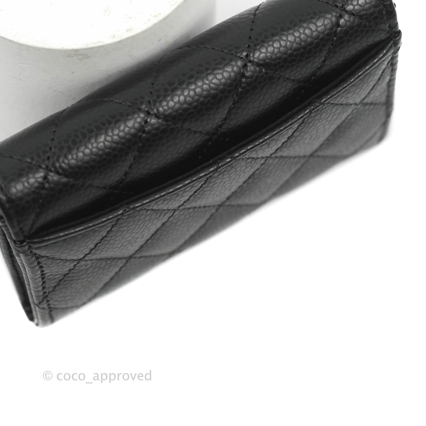 Chanel Quilted Flap Card Holder Black Caviar Gold Hardware