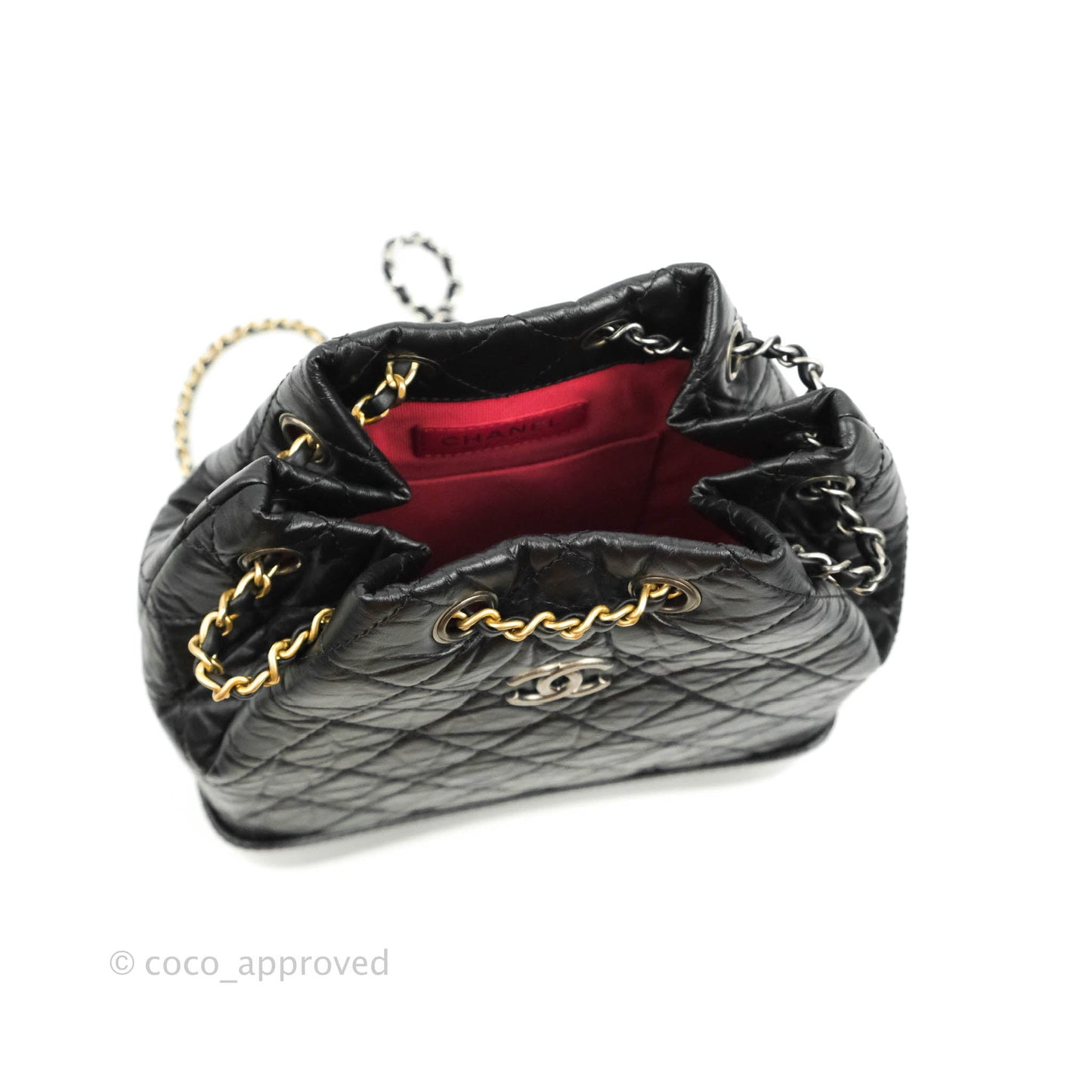 Chanel Small Gabrielle Backpack Black Aged Calfskin