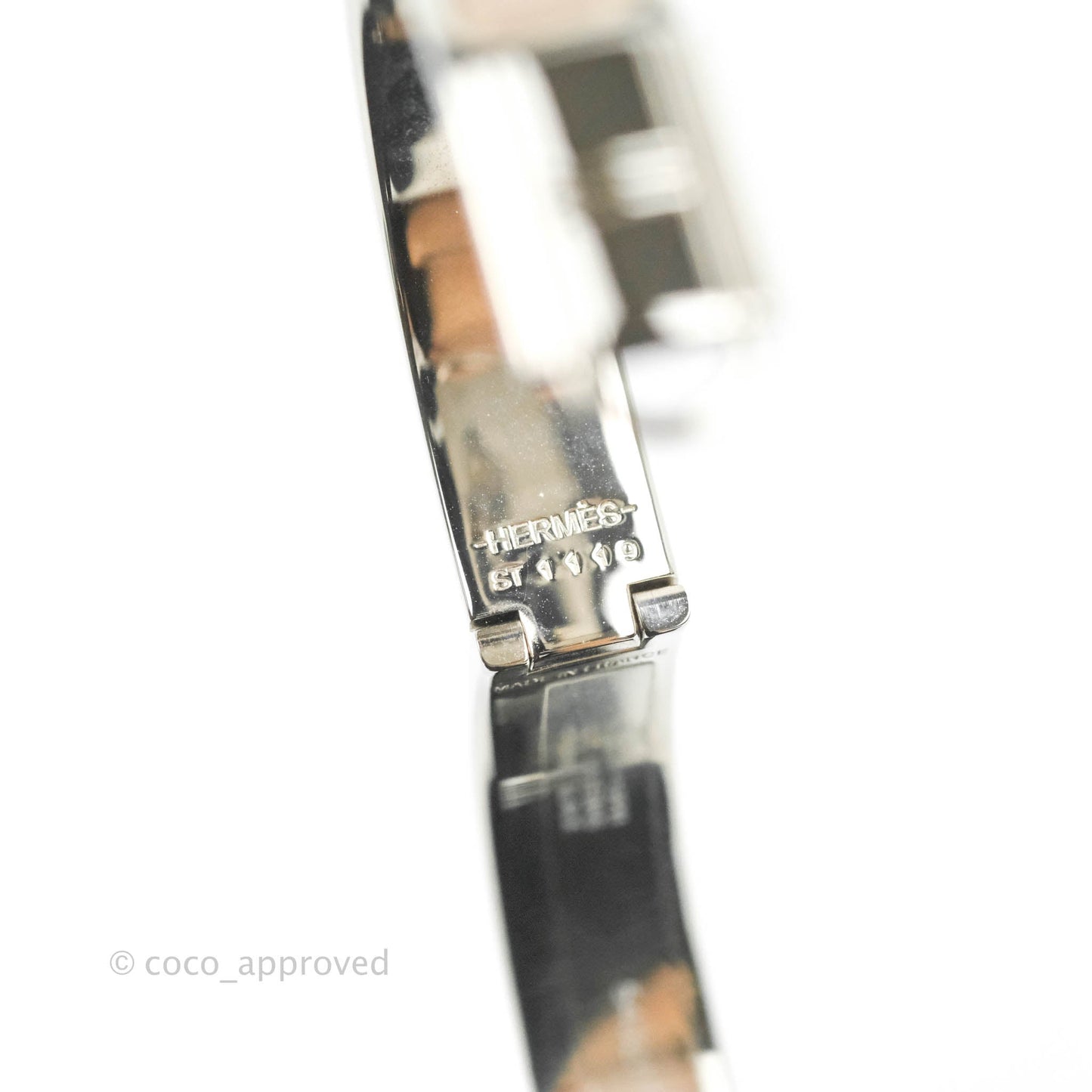 Hermes Clic Cadenas Bracelet Marron Glacé Palladium Hardware