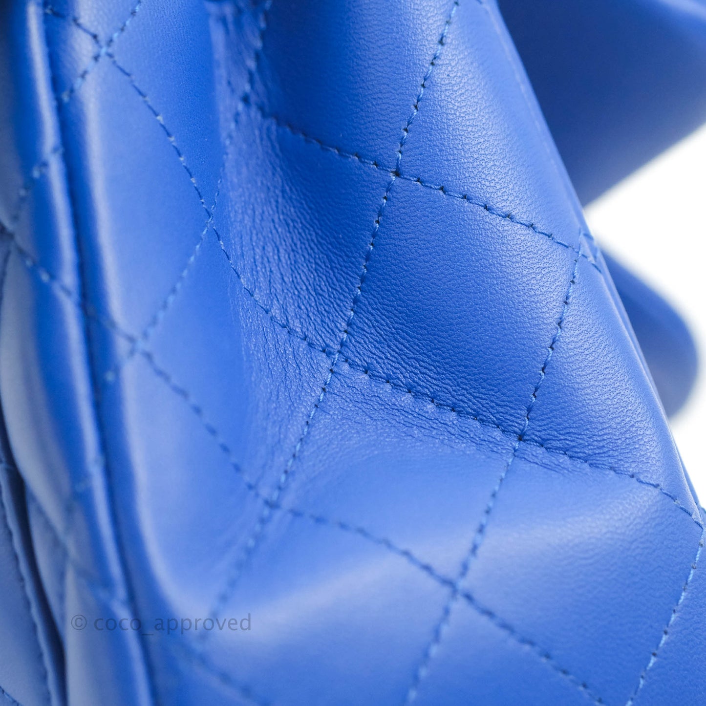 Chanel Mini Square Blue Lambskin Gold Hardware