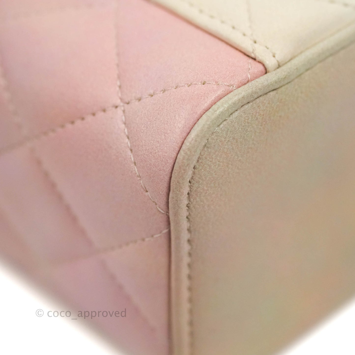 Chanel Mini Top Handle Vanity With Chain Rainbow Lambskin Aged Gold Hardware