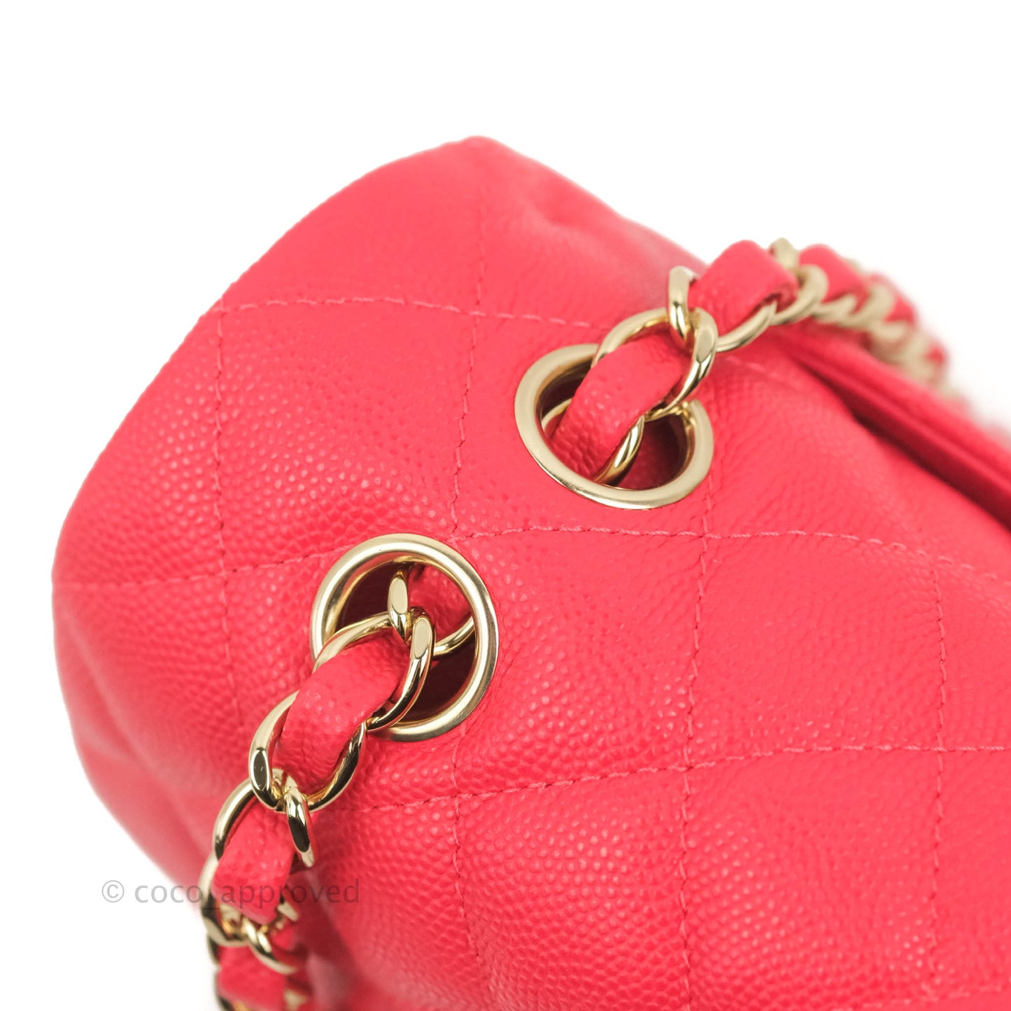 Chanel Small Classic Quilted Flap Red Caviar Gold Hardware