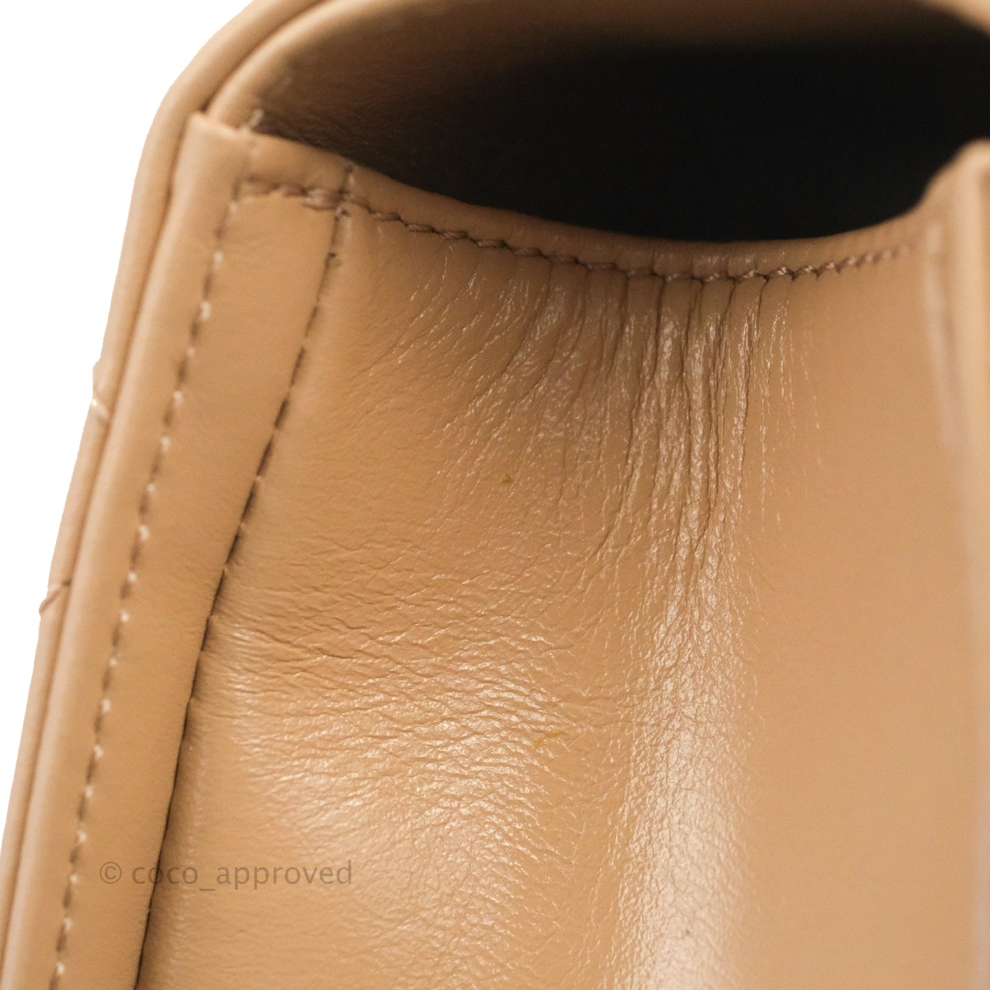 Chanel Quilted Perfect Fit Adjustable Beige Calfskin Gold Hardware 21A