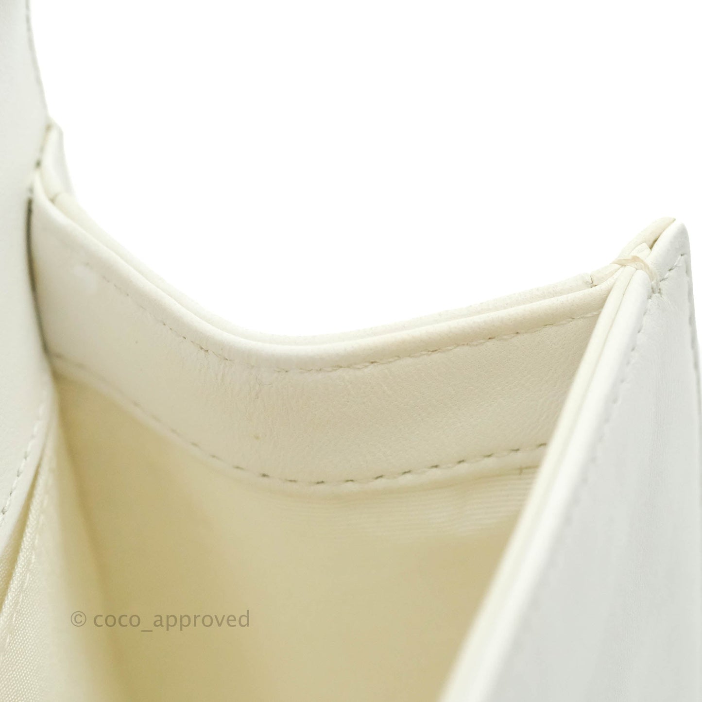 Chanel Quilted Medium Boy Flap Iridescent Chevron White Lambskin Silver Hardware