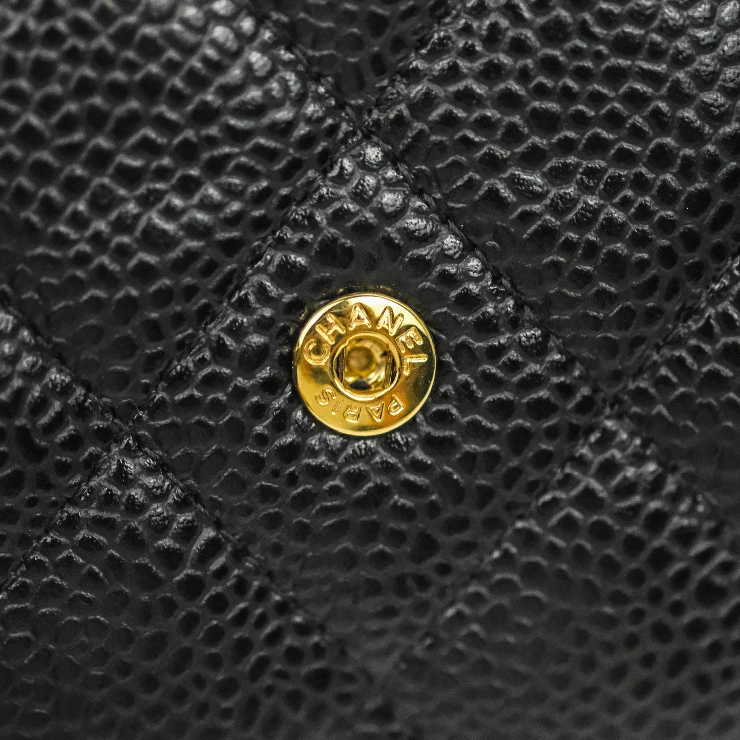 Chanel Classic Flap Wallet Black Caviar Gold Hardware⁣