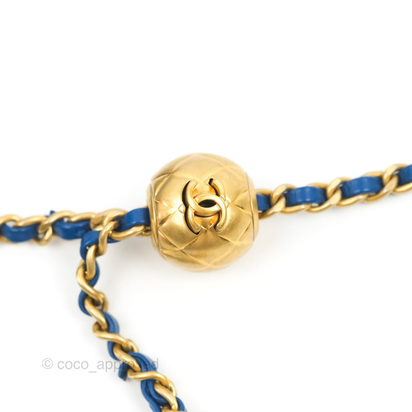 Chanel Mini Square Pearl Crush Quilted Blue Lambskin Aged Gold Hardware