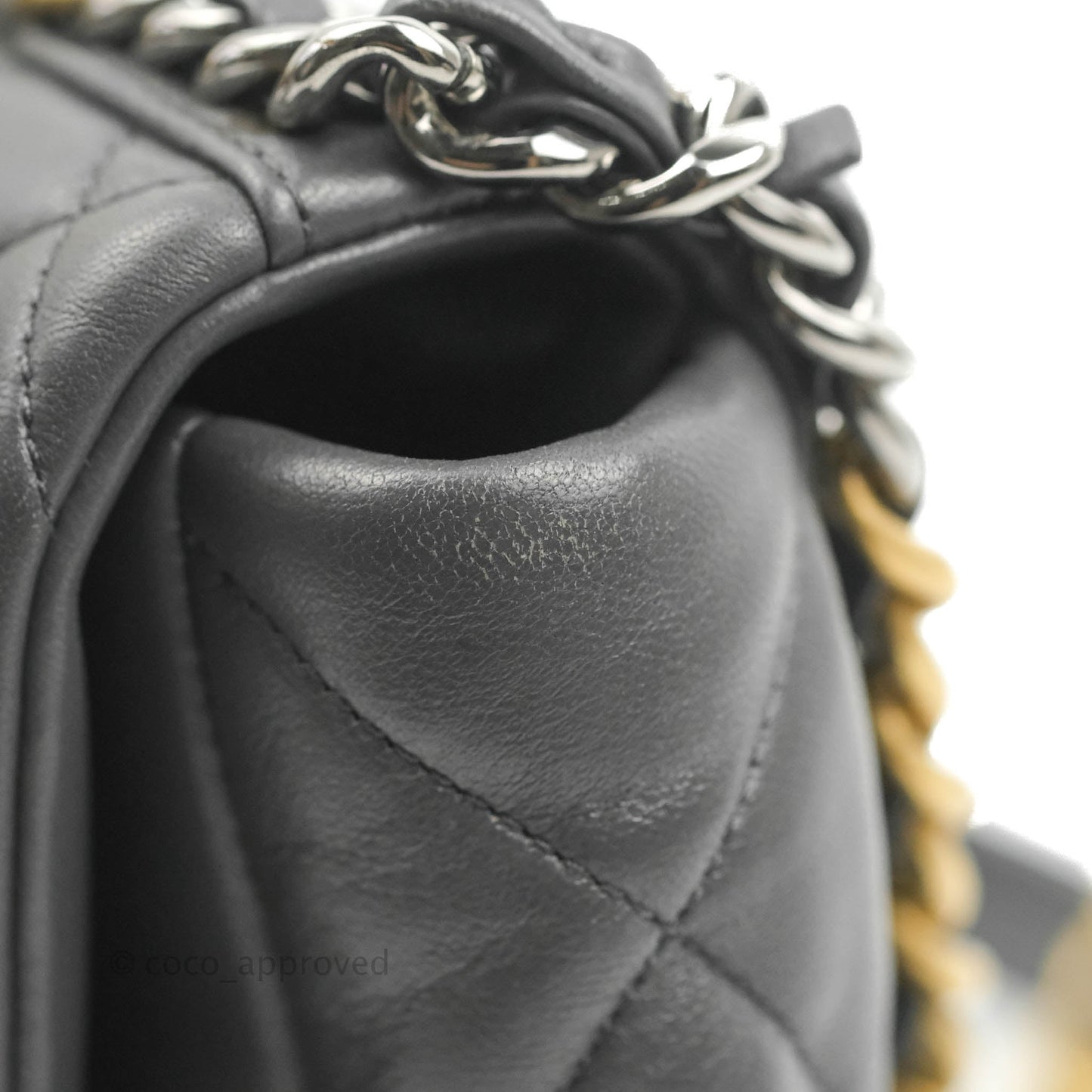 Chanel 19 Small Dark Grey Mixed Hardware