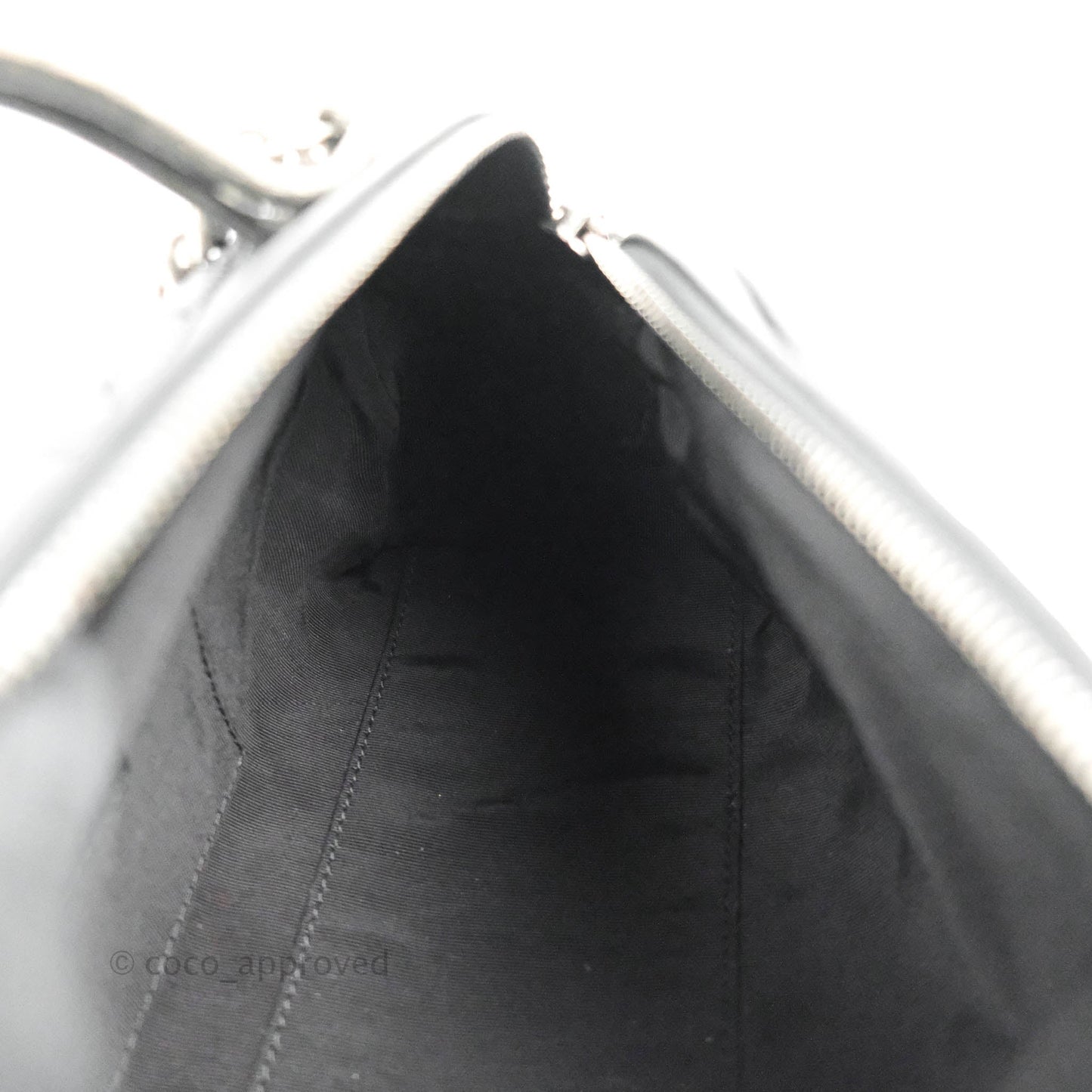 Chanel Quilted Airline Bowling Bag with Handle Black Calfskin Ruthenium Hardware