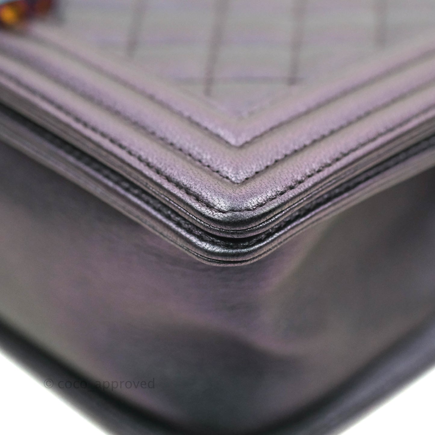 Chanel Medium Boy Bag Iridescent Purple Calfskin Mermaid Rainbow Hardware