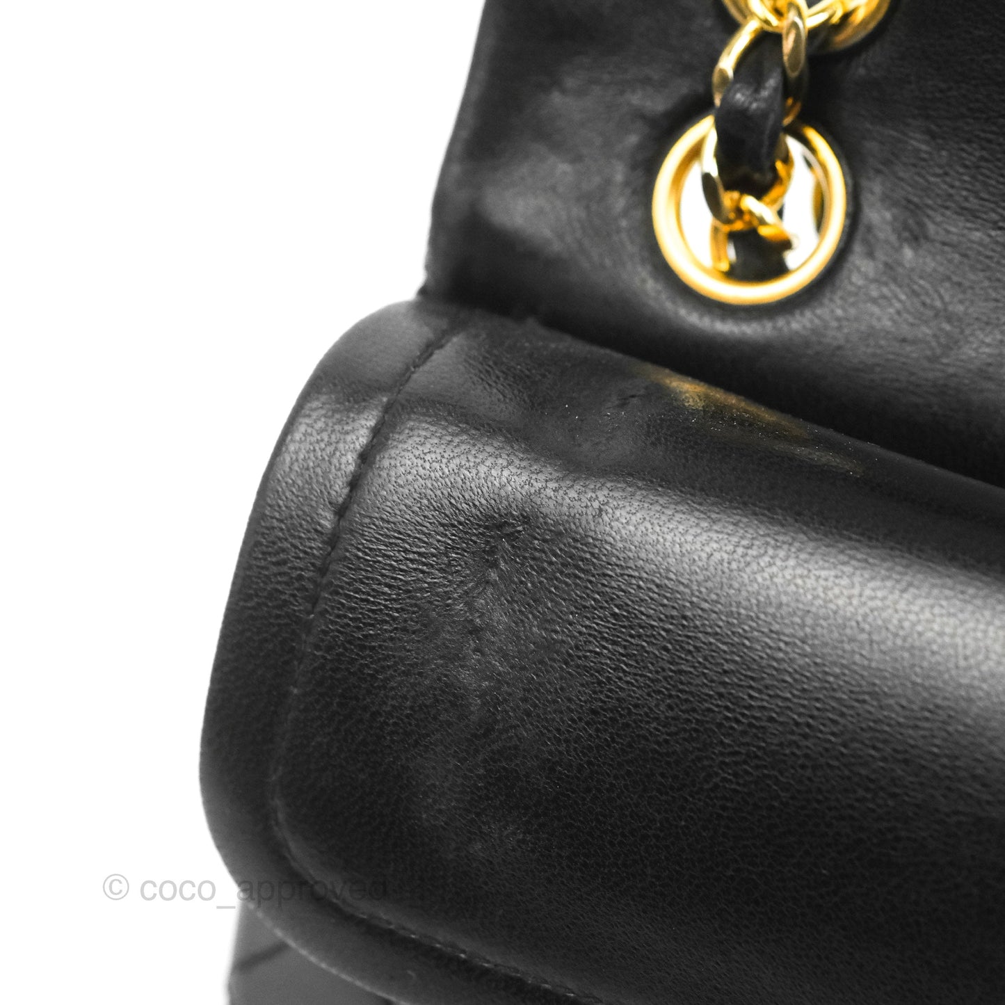 Chanel Classic Vintage Double Flap M/L Black Lambskin Gold Hardware