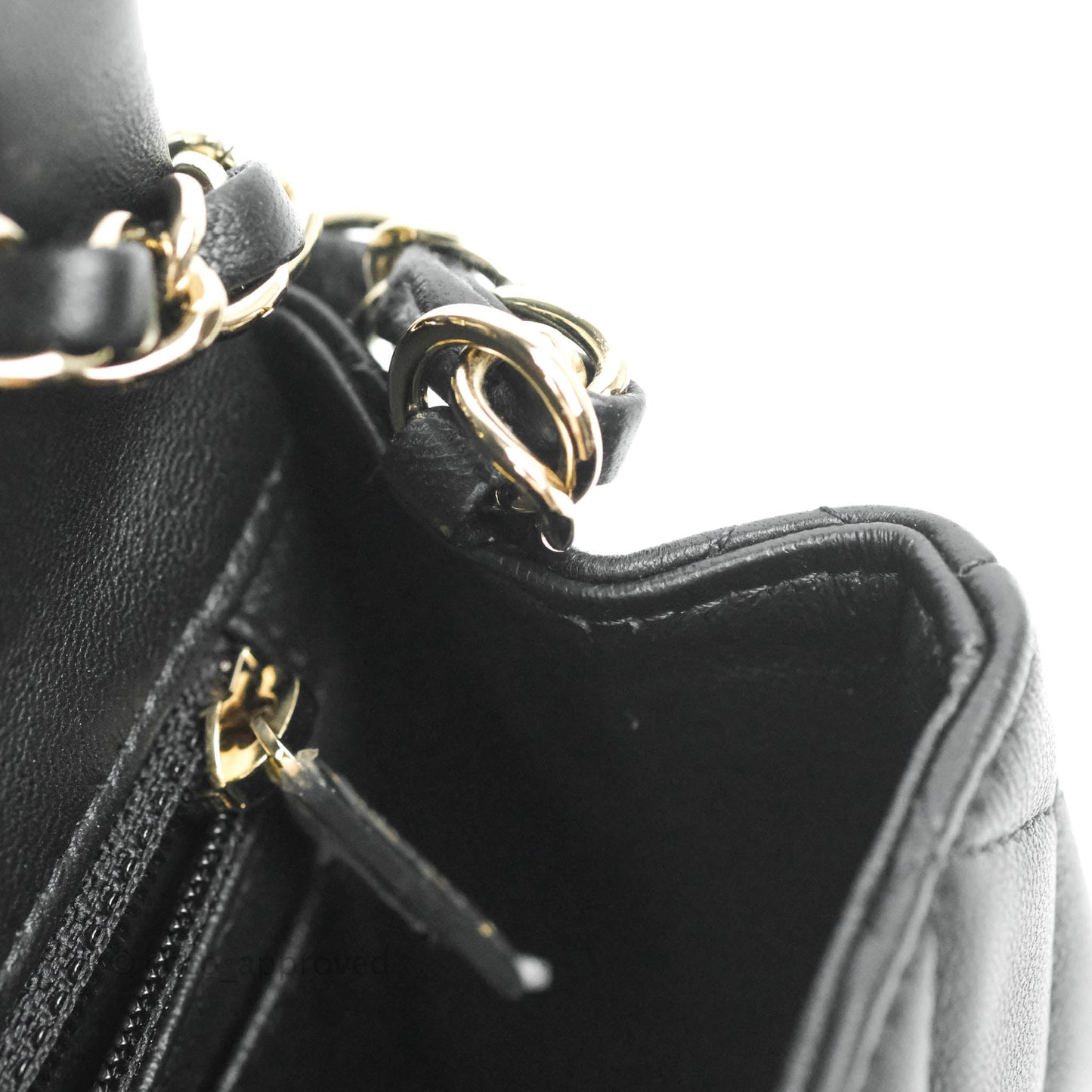 Chanel Quilted Mini Rectangular Lambskin Black Gold Hardware