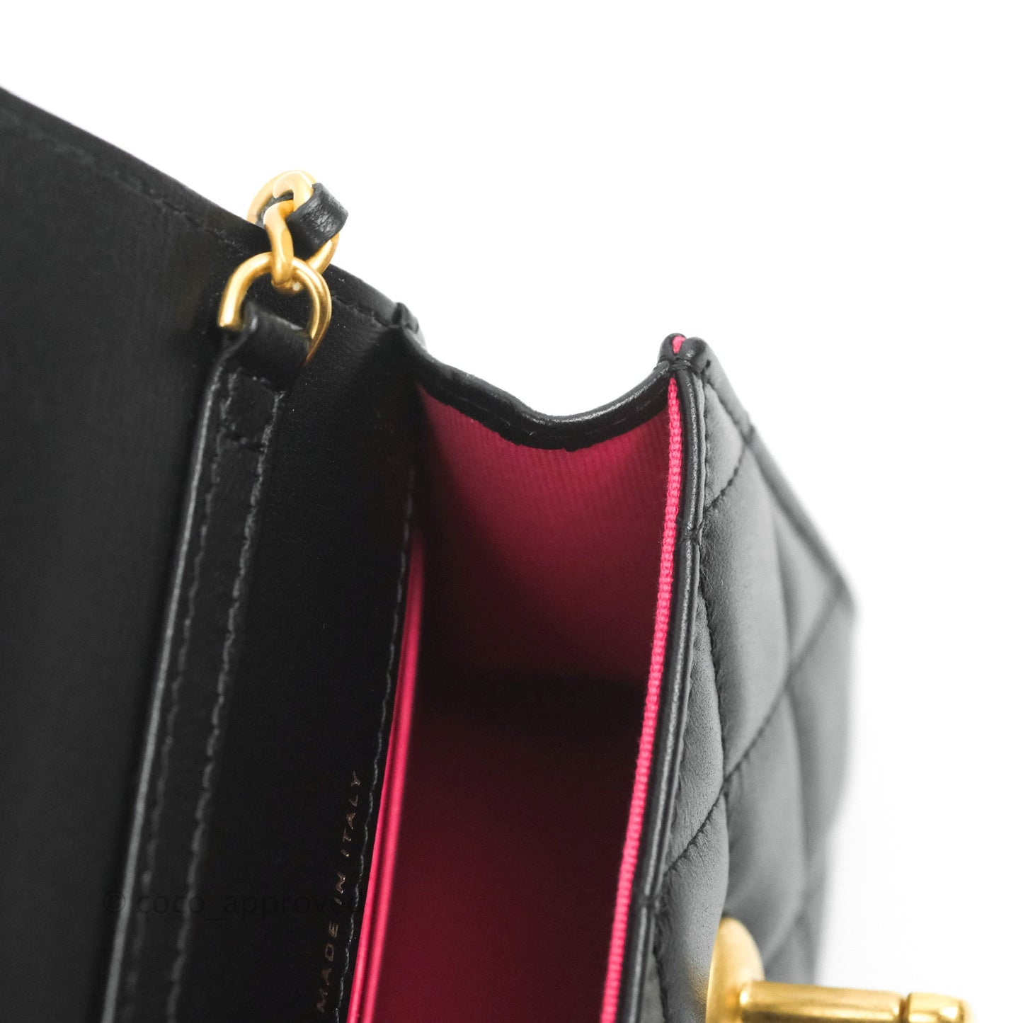 Chanel Heart CC Lock Clutch with Chain Black Lambskin Gold Hardware 23S