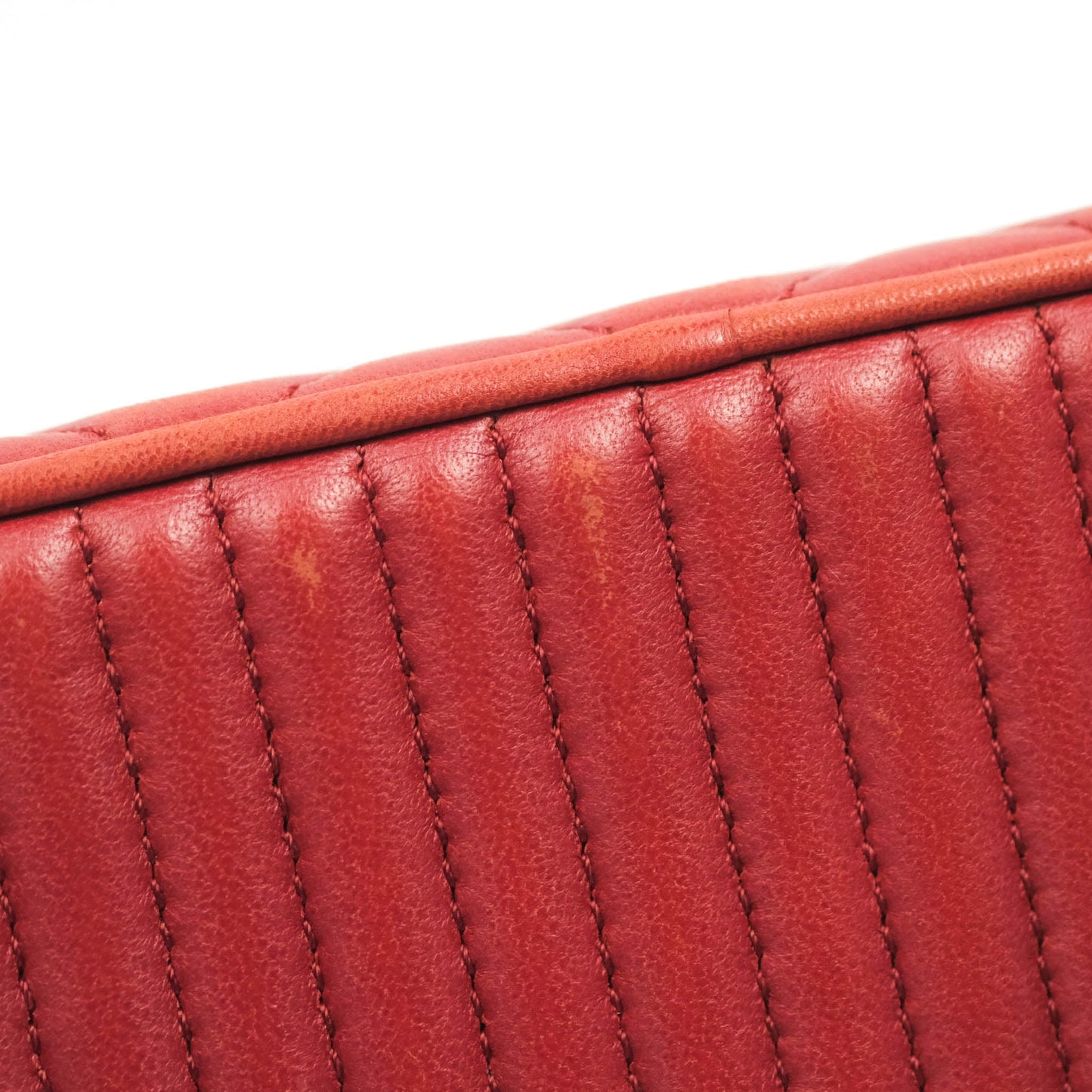 Chanel Quilted Crossbody Camera Bag Red Lambskin Ruthenium Hardware