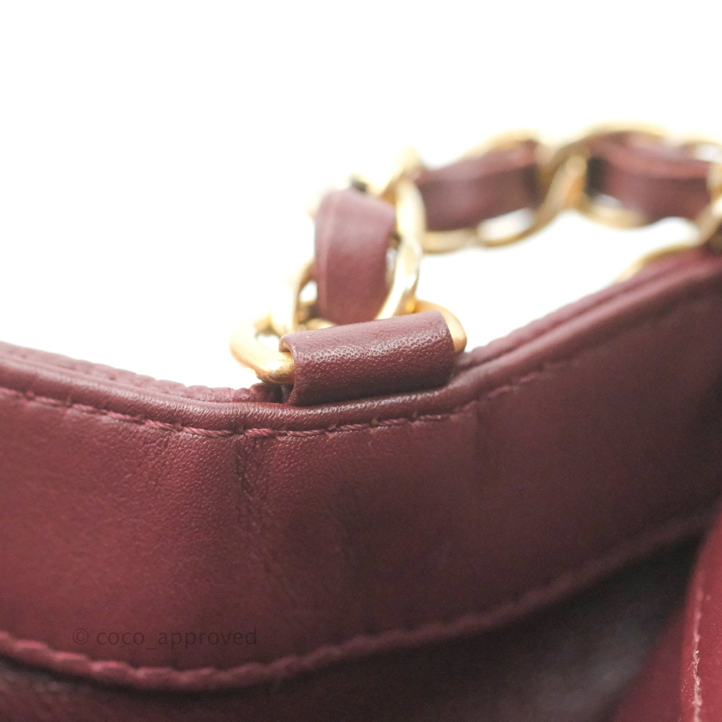 Chanel Quilted Medium CC Filigree Flap Burgundy Black Caviar