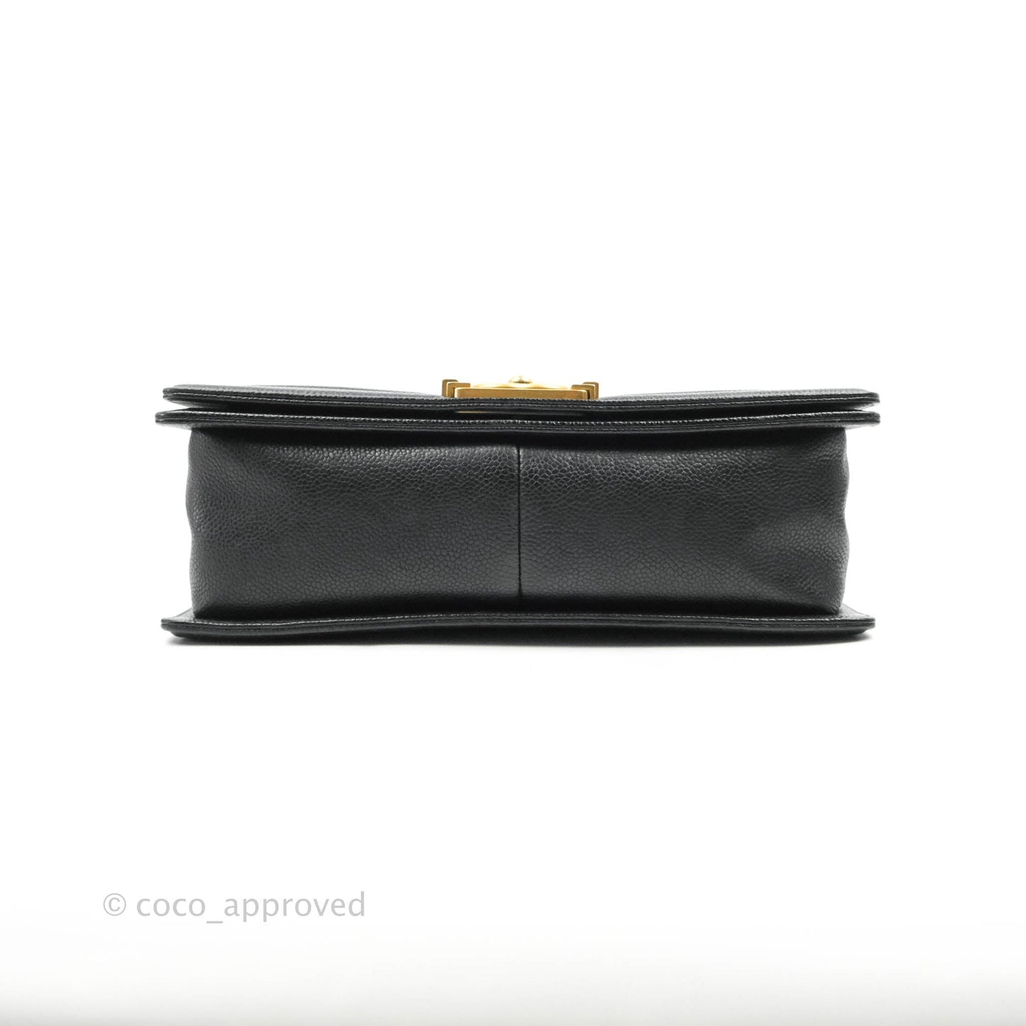 Chanel Medium Boy Quilted Black Caviar Aged Gold Hardware