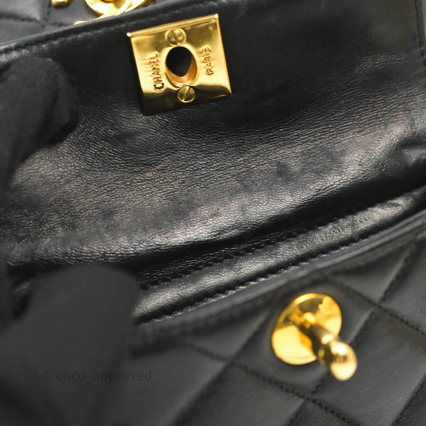 Chanel Vintage CC Duma Backpack Black Lambskin 24K Gold Hardware