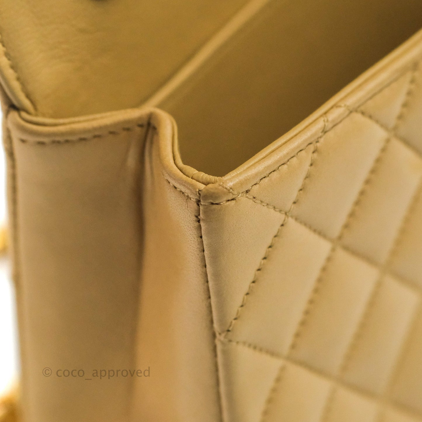 Chanel Vintage Mini Square Beige Lambskin 24K Gold Hardware
