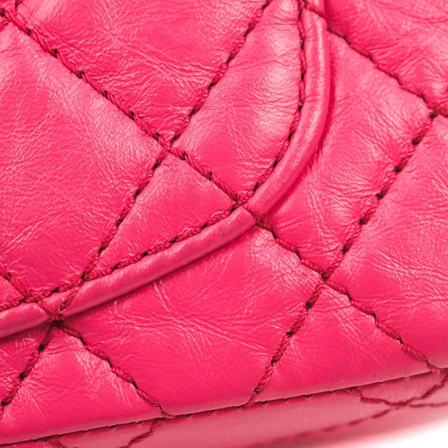 Chanel Mini Reissue 224 Fuschia Pink Aged Calfskin Aged Gold Hardware
