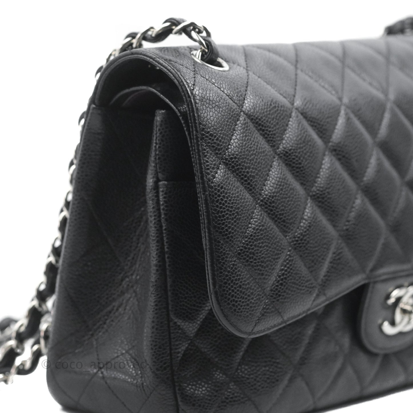 Chanel Jumbo Double Flap Black Caviar Silver Hardware⁣⁣