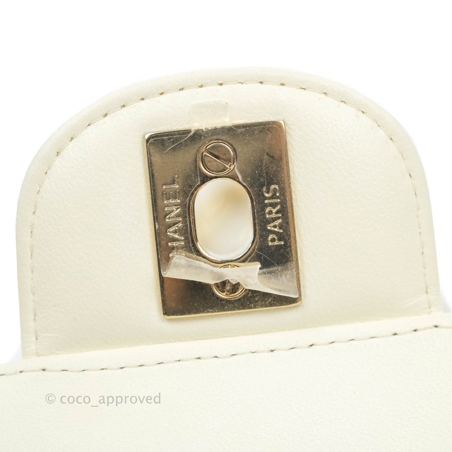 Chanel Classic Chevron S/M Small Double Flap Ivory White Lambskin Gold Hardware