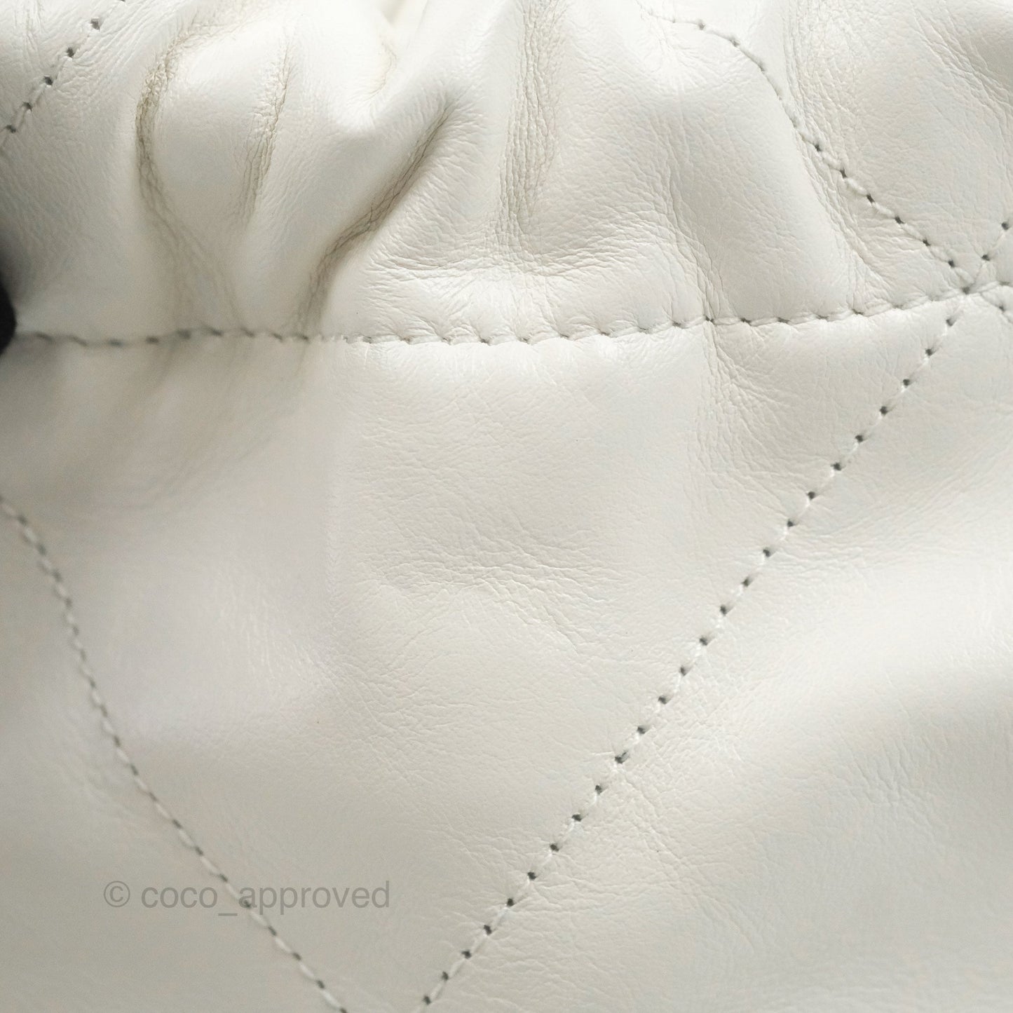 Chanel 22 Mini Bag White Crumpled Calfskin