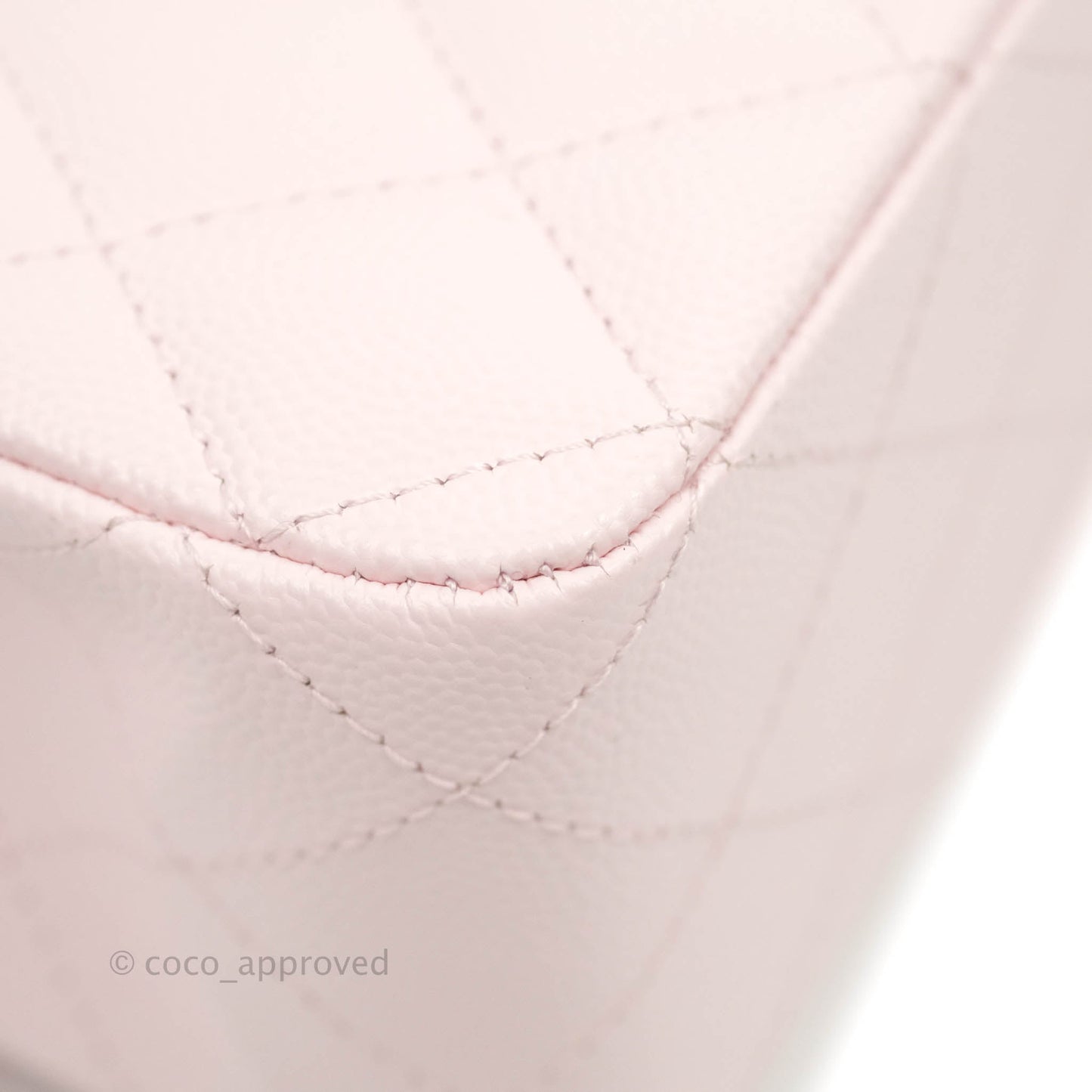 Chanel Classic M/L Medium Flap Quilted Light Pink Caviar Gold Hardware 22P