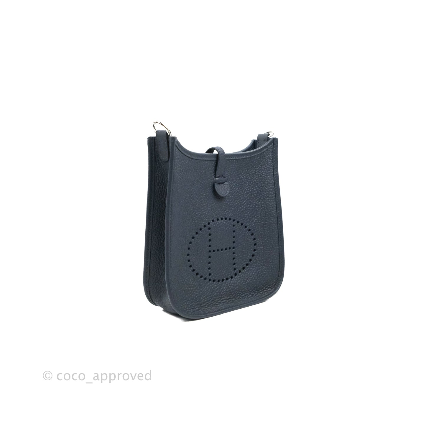 Hermès Mini Evelyne 16 Bleu Nuit Clemence Palladium Hardware