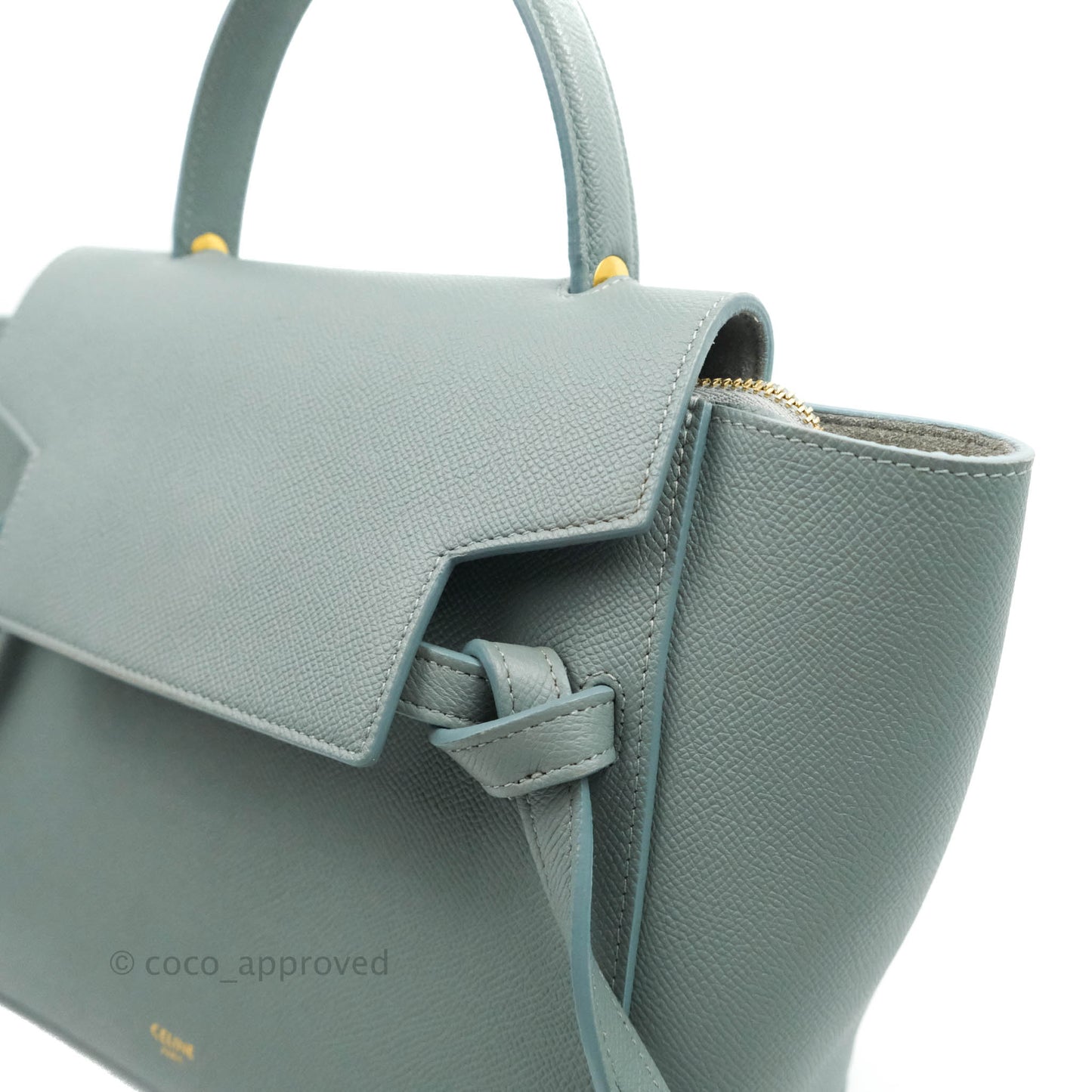 Celine Micro Belt Bag Light Blue Grained Calfskin Gold Hardware
