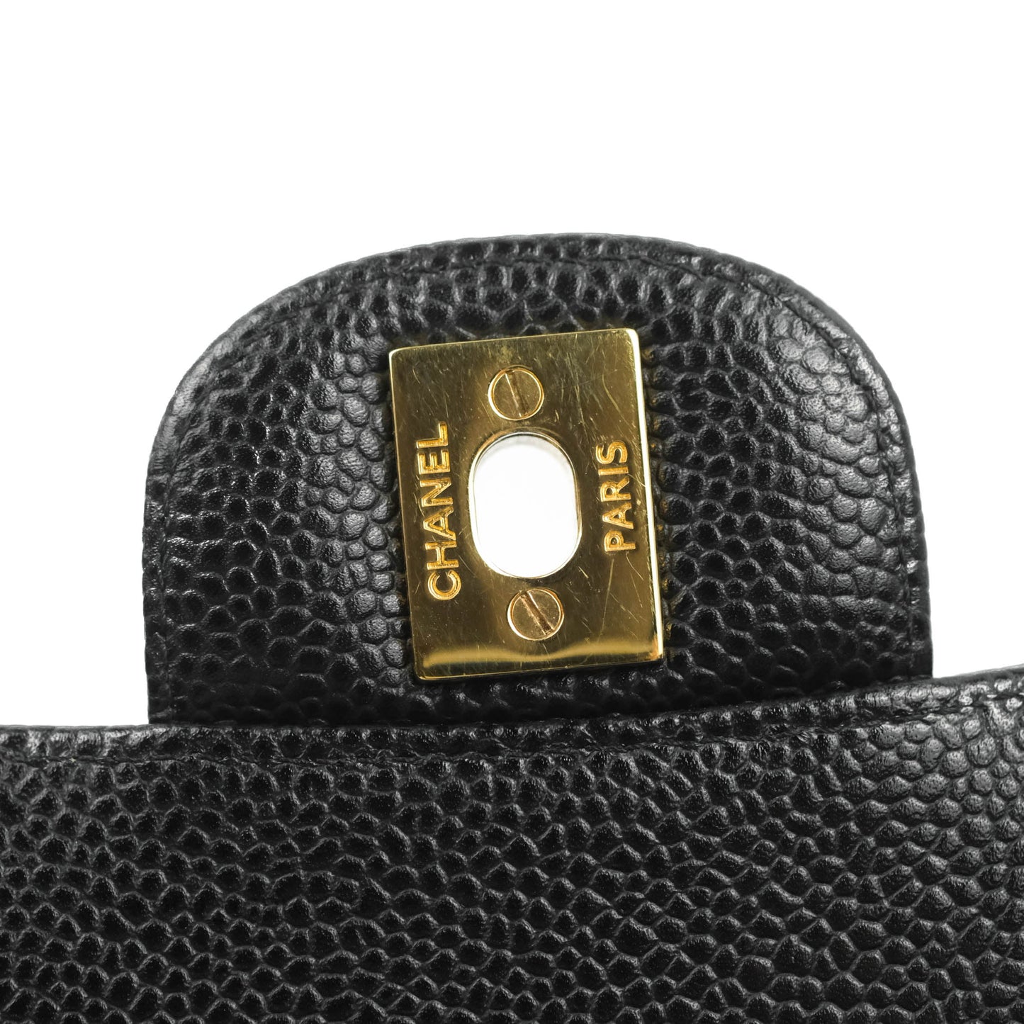 Chanel Classic M/L Medium Double Flap Black Caviar Gold Hardware