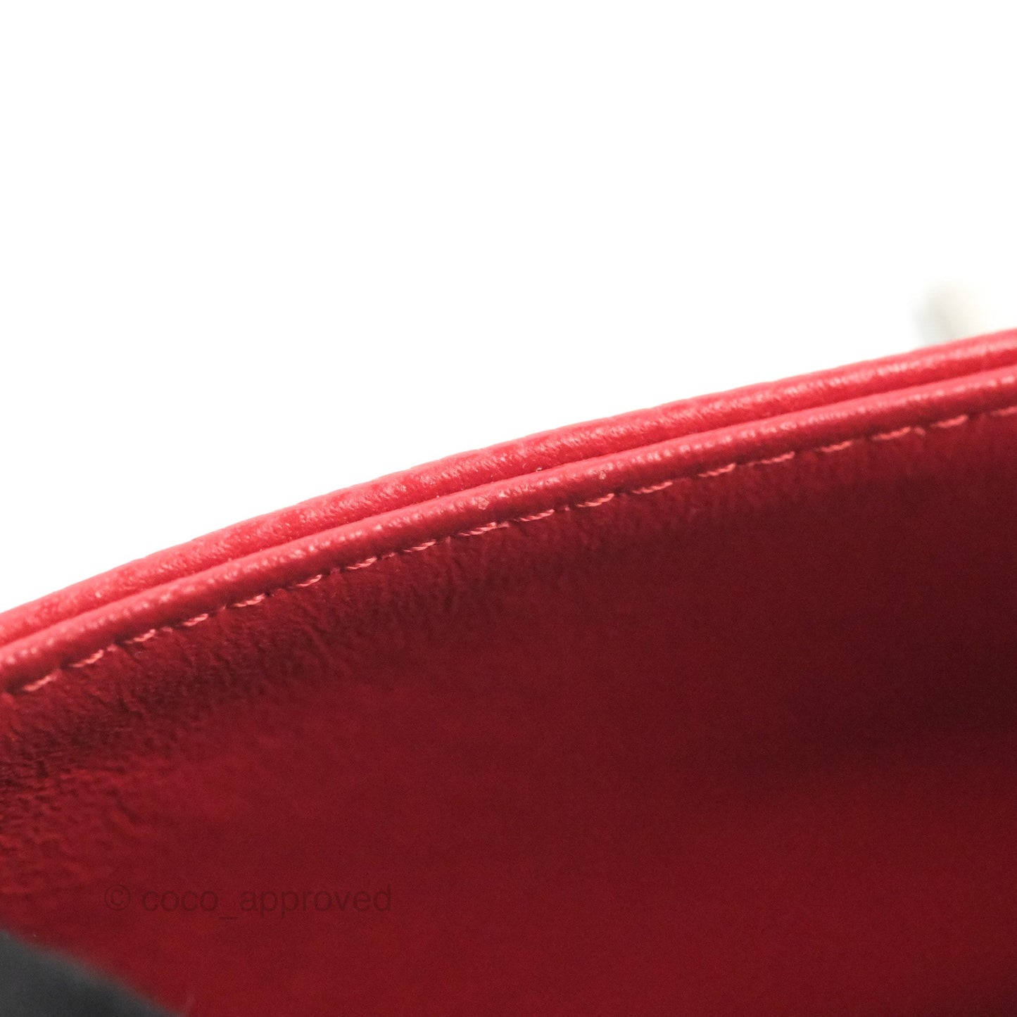 Chanel Classic M/L Medium Flap Quilted Red Caviar Silver Hardware