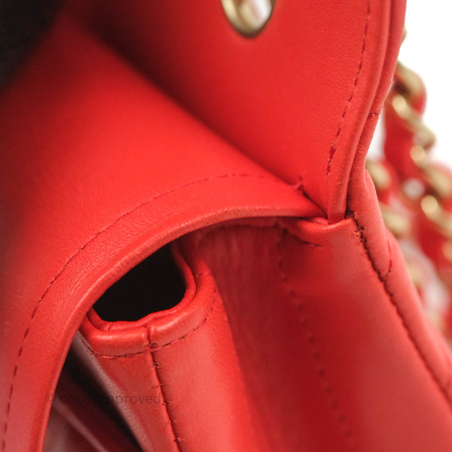 Chanel Classic M/L Medium Double Flap Brick Red Lambskin Gold Hardware