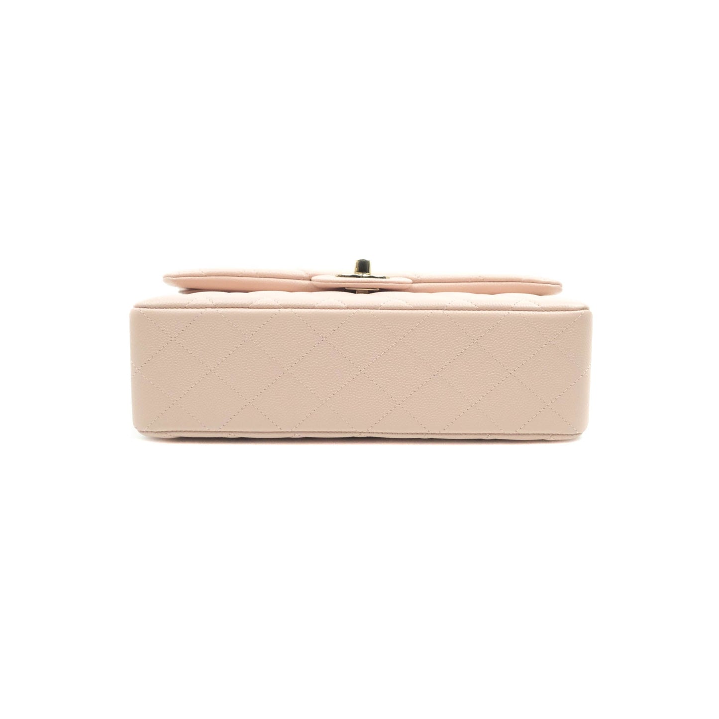 Chanel Classic Small S/M Flap Rose Clair Pink Caviar Gold Hardware 21C