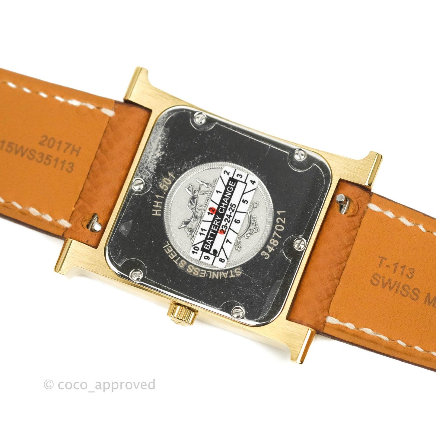 Hermès Heure H PM Watch Gold Epsom Gold Hardware