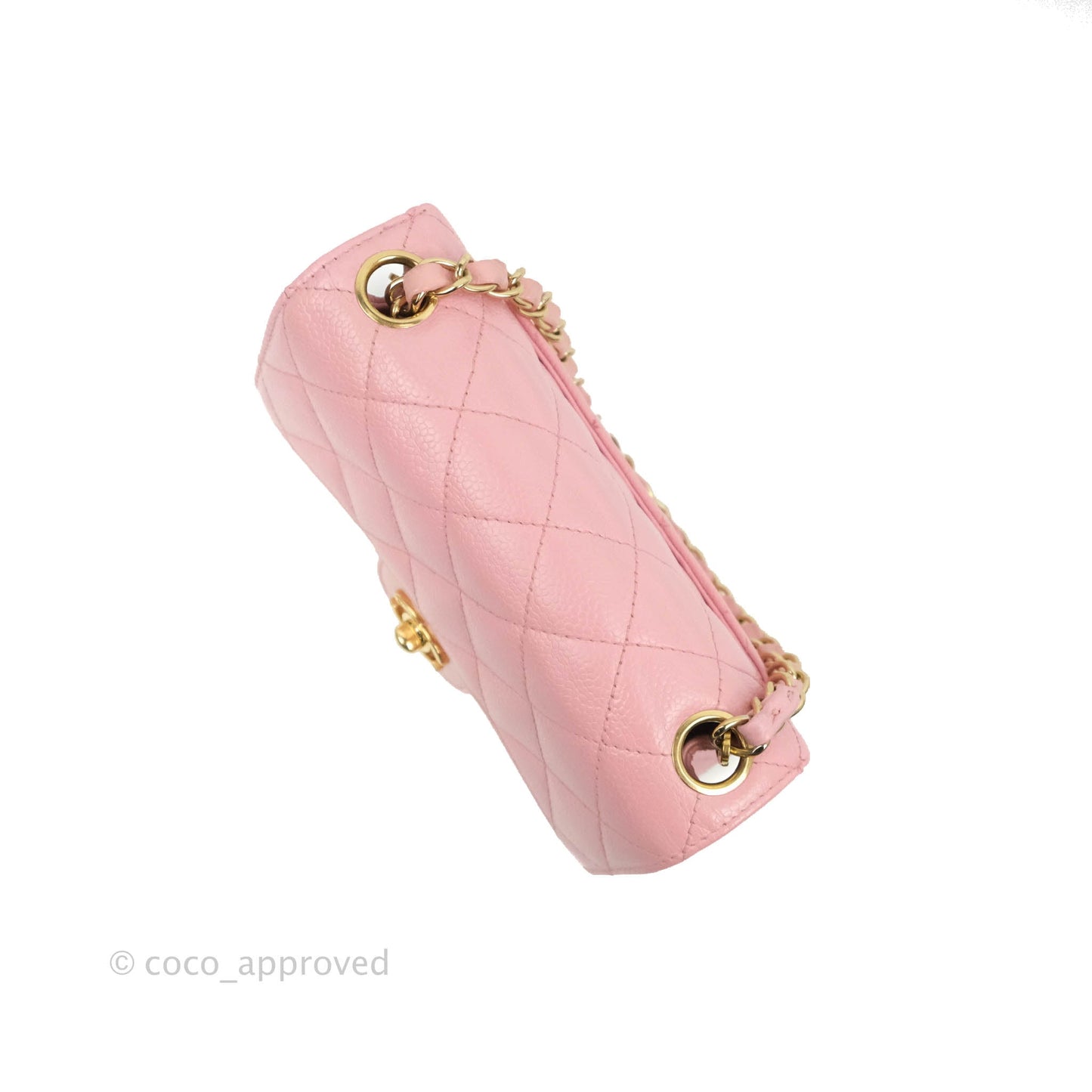 Chanel Quilted Vintage Mini Square Flap Pink Caviar Pink Hardware
