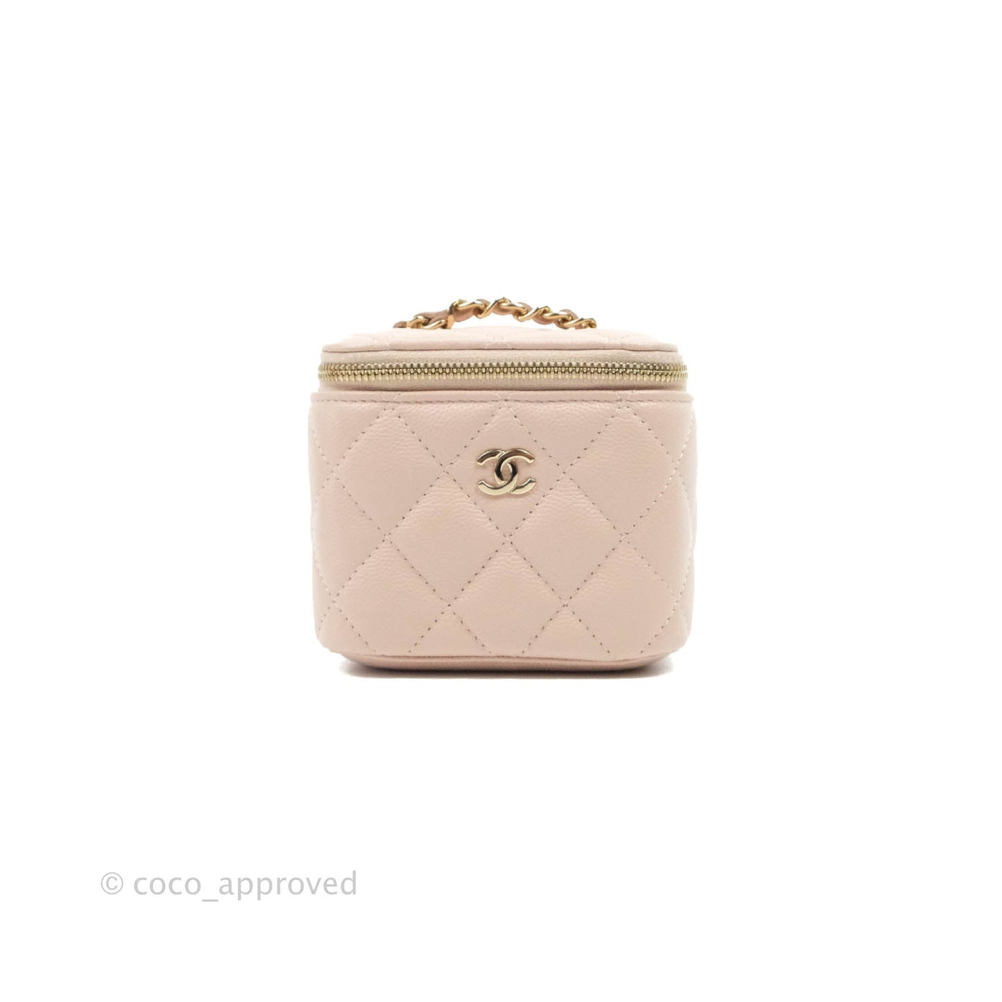 Chanel Classic Mini Vanity With Chain Light Pink Caviar Gold Hardware